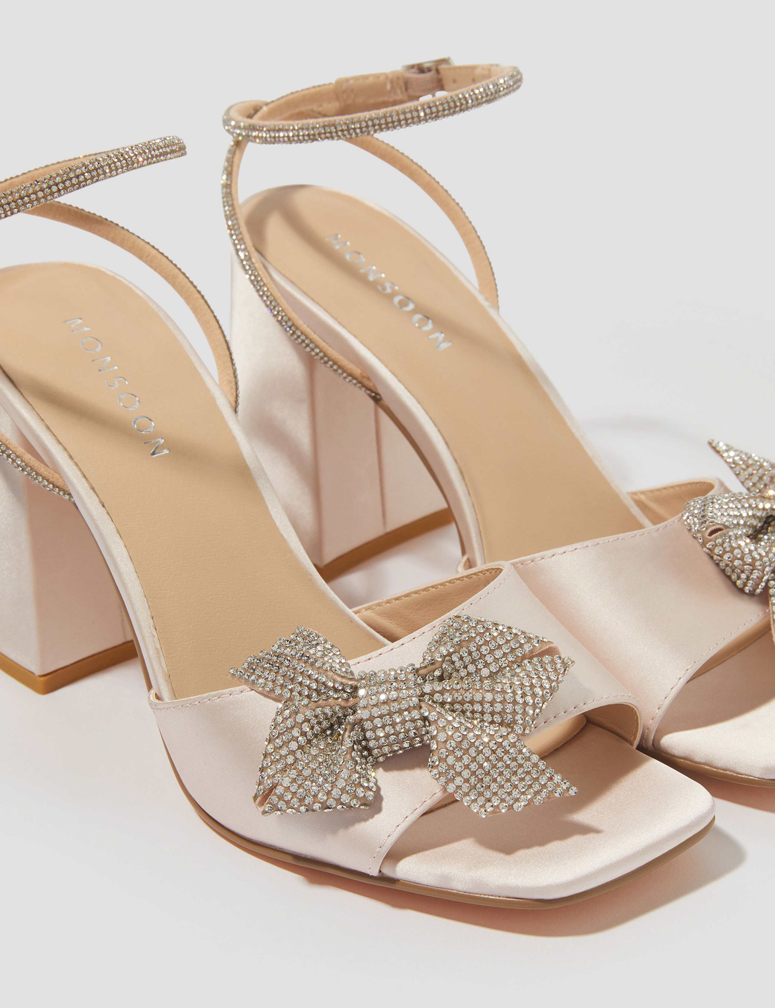 Diamanté Buckle Block Heel Sandals 2 of 4