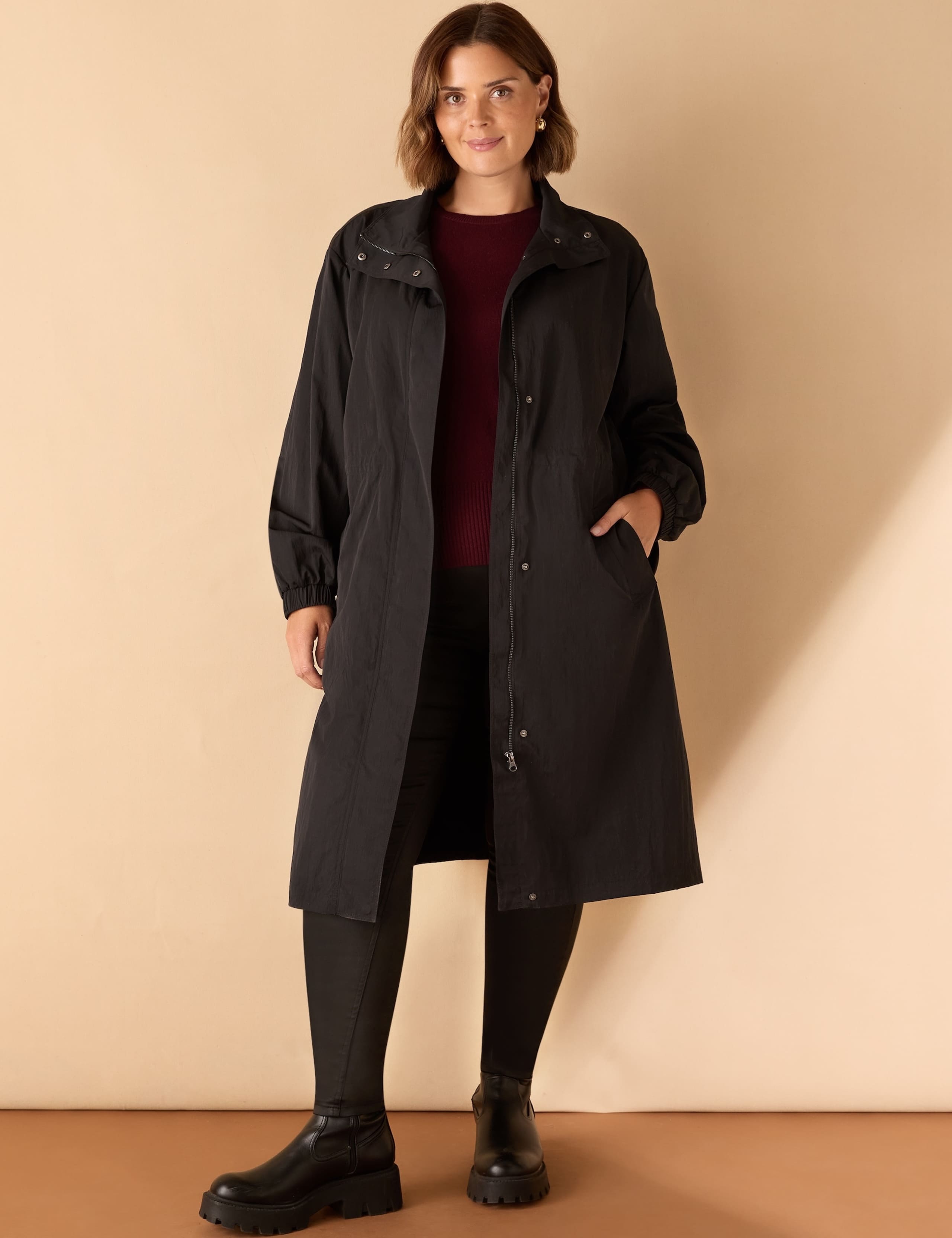 Showerproof Hooded Longline Raincoat 1 of 10