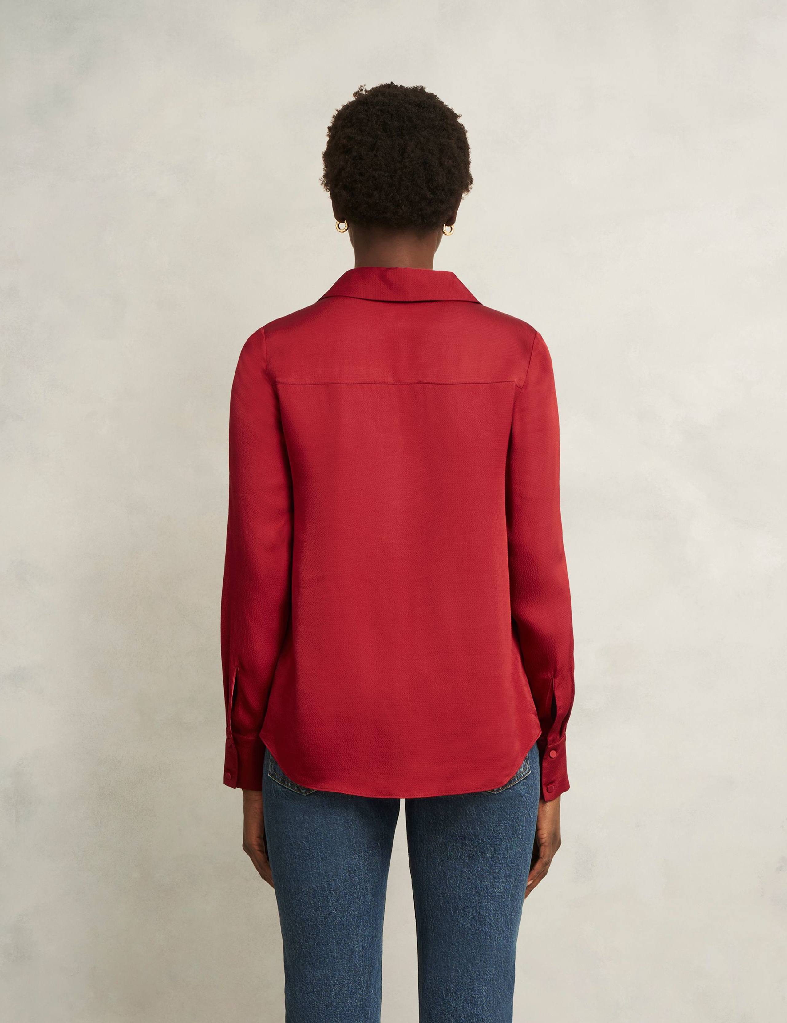 Satin Collared Relaxed Blouse 4 of 5