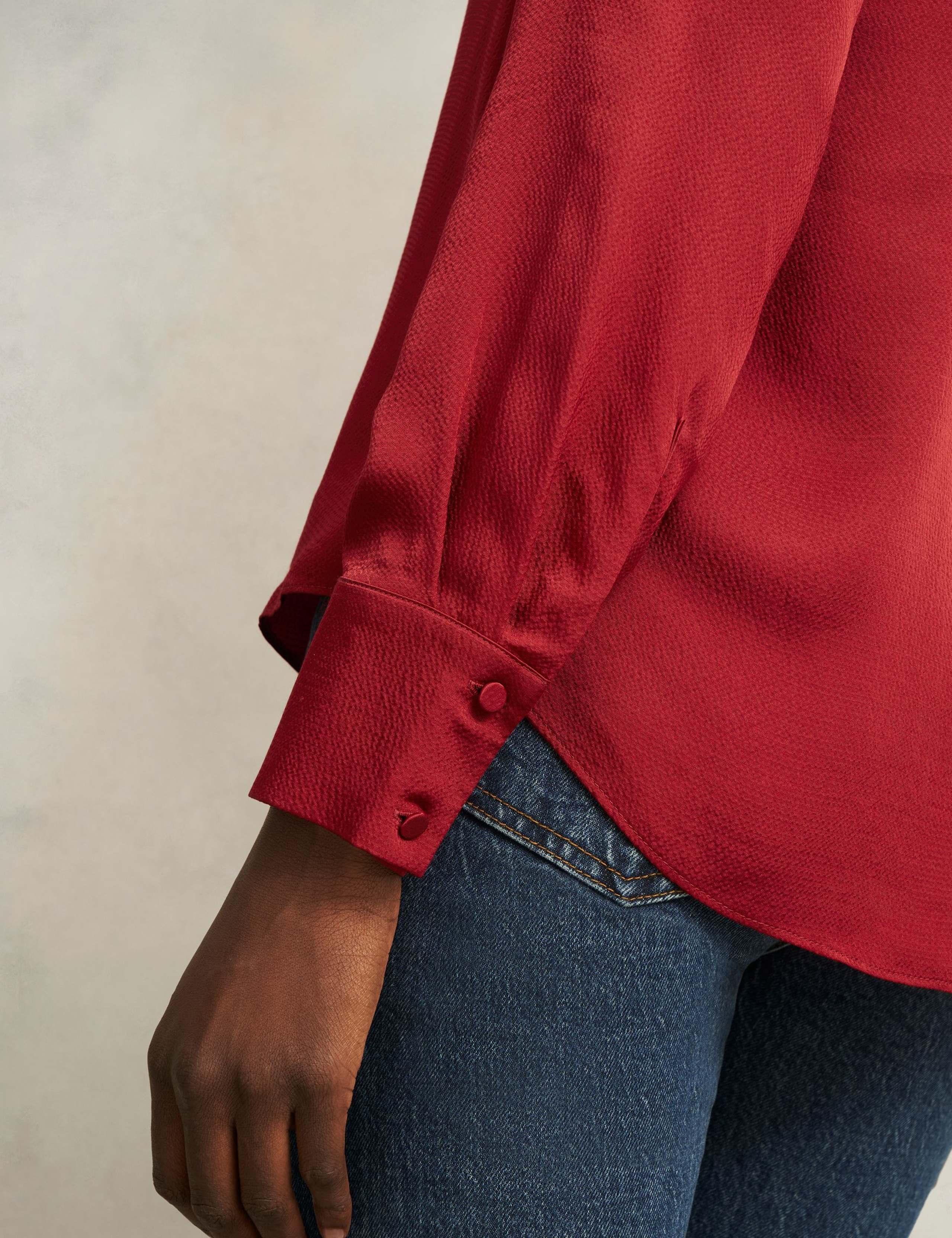 Satin Collared Relaxed Blouse 5 of 5