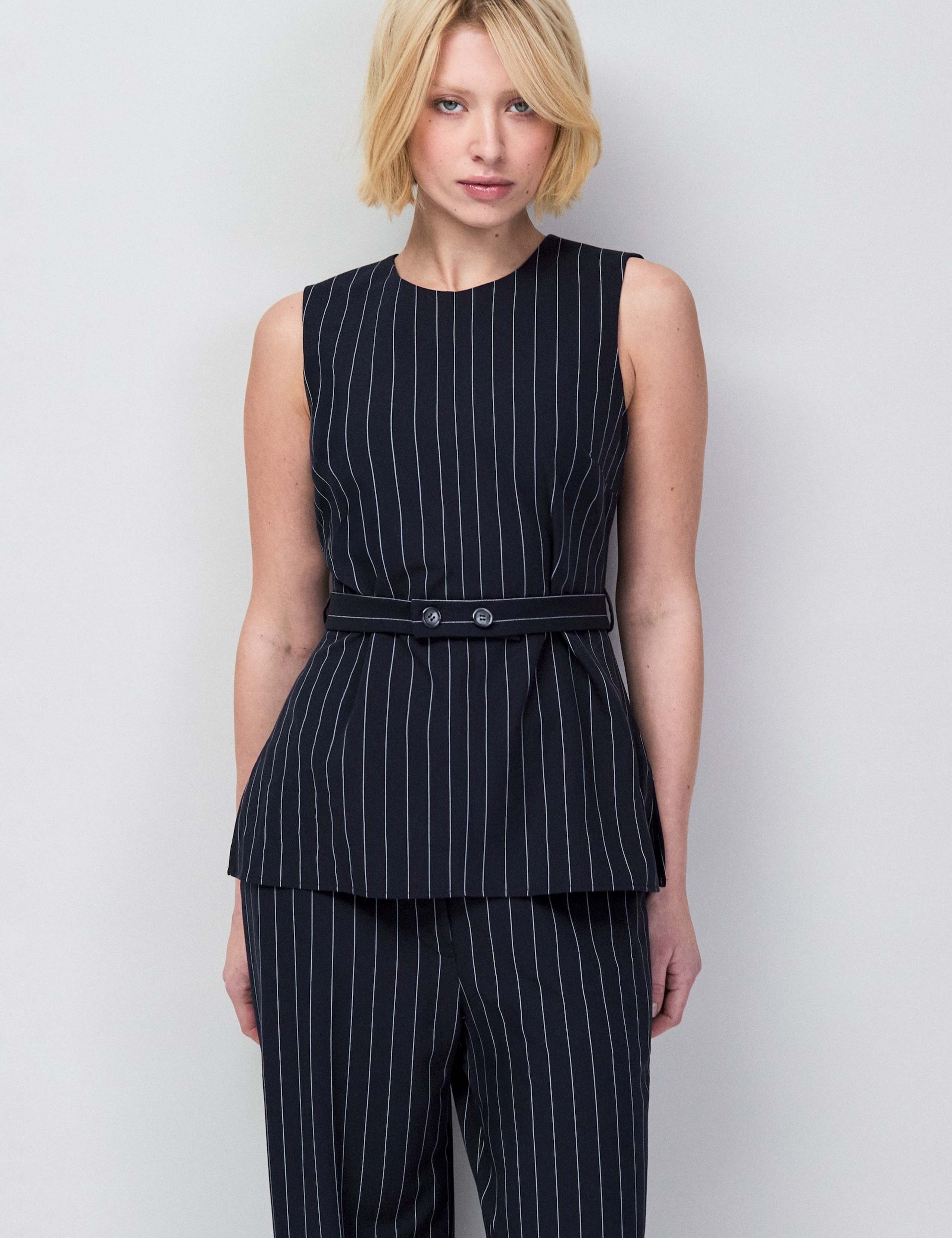 Striped Tailored Longline Top 1 of 4