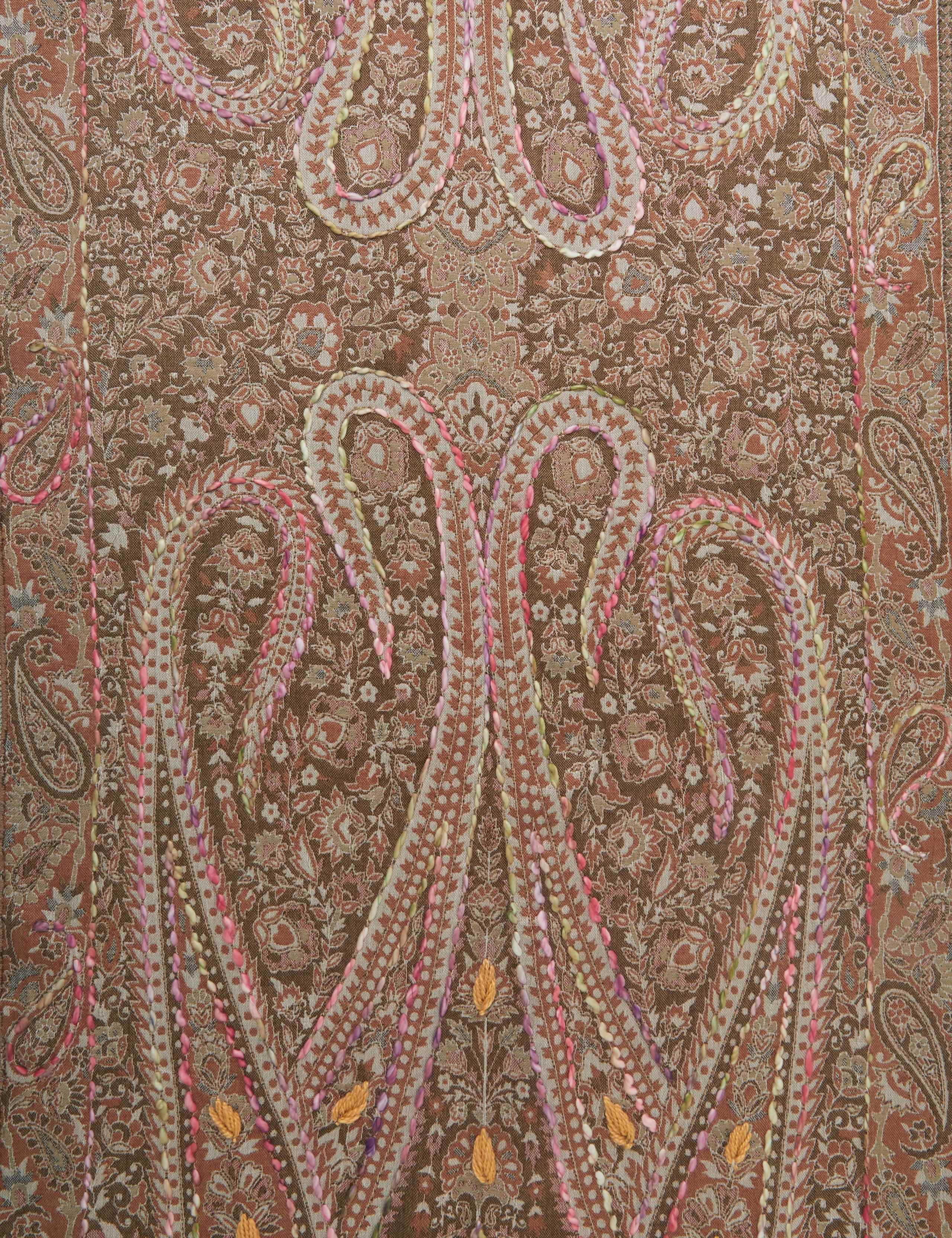 Embroidered Paisley Tassel Scarf 2 of 3