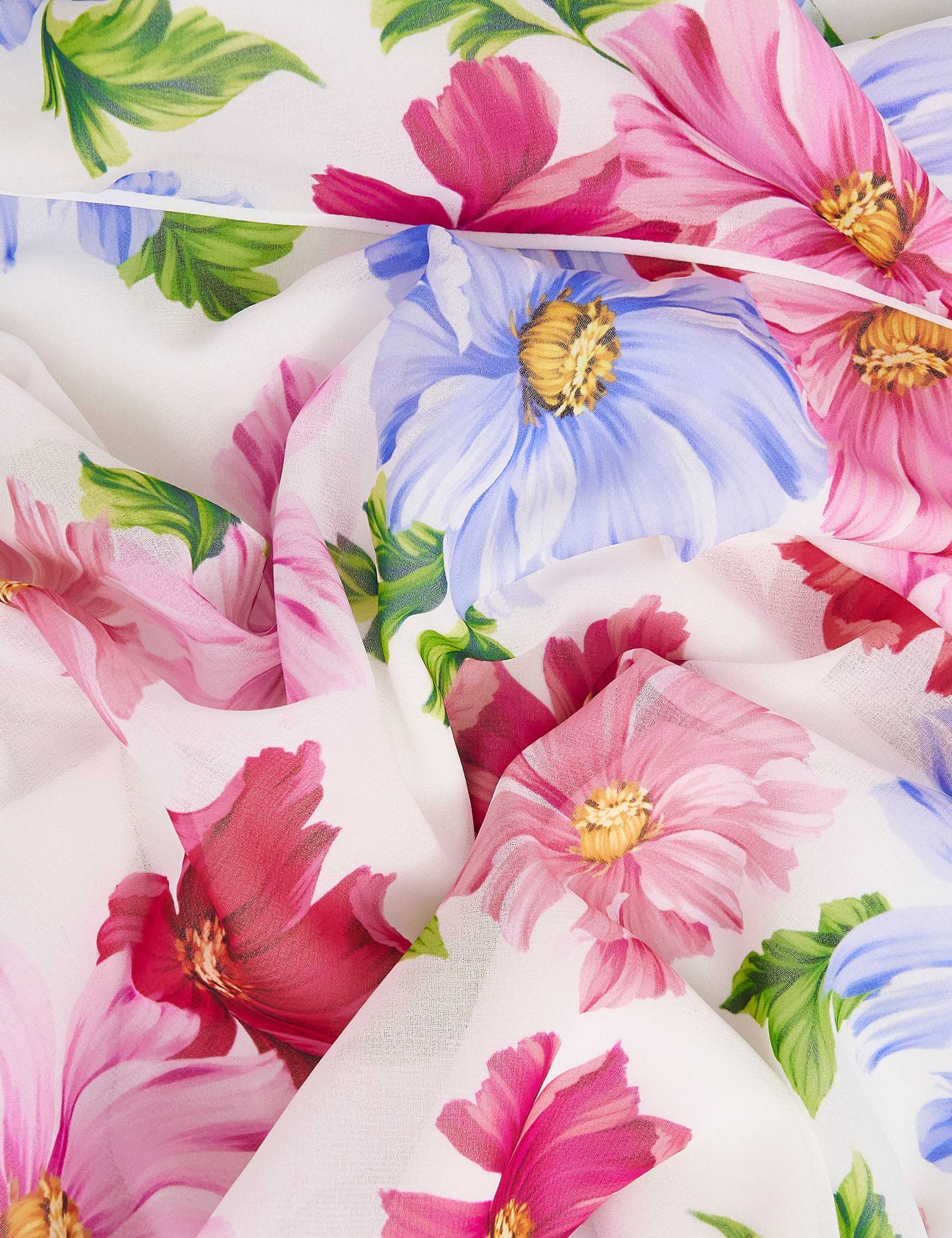 Floral Slash Neck Midi Skater Dress 8 of 8