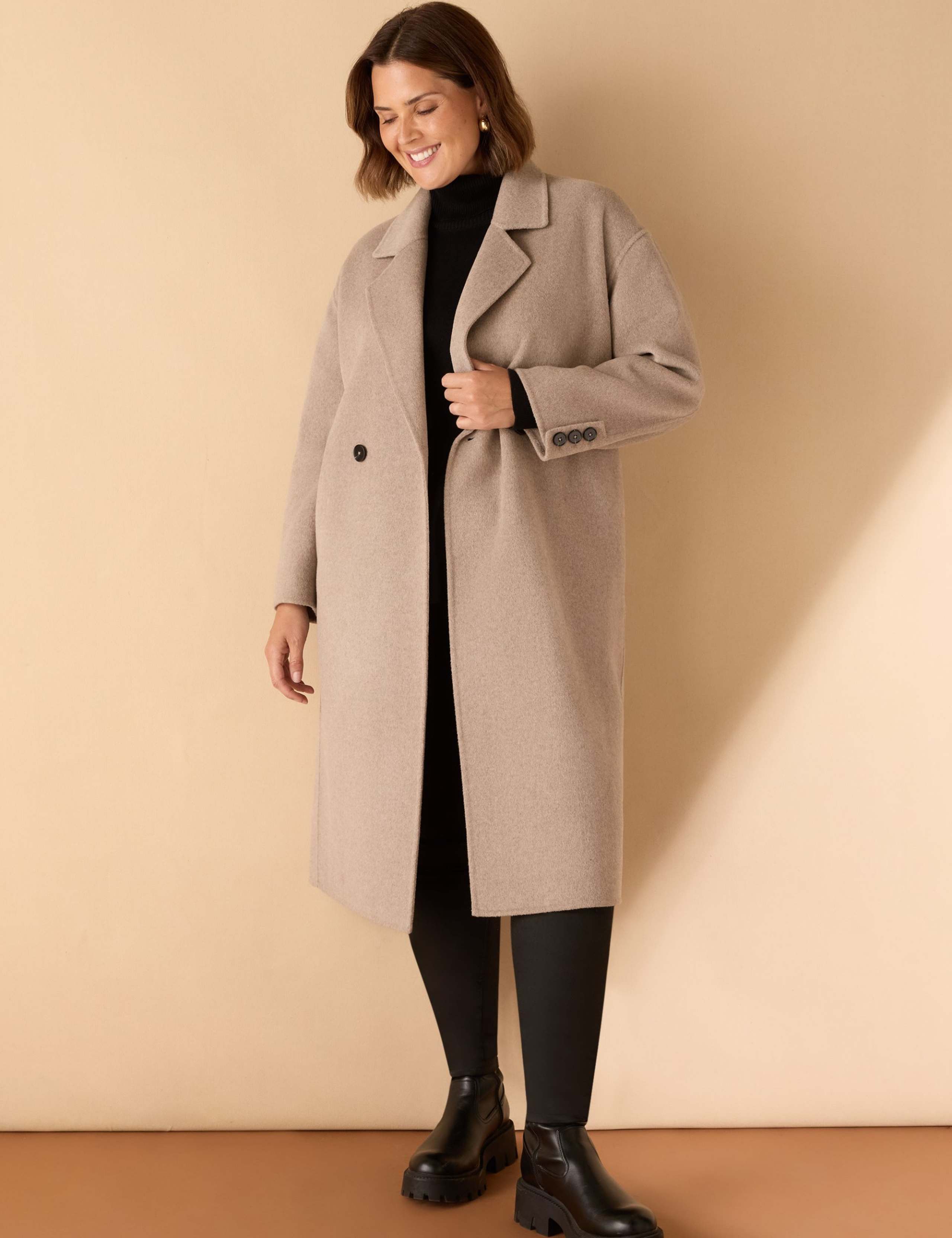 Double Faced Wool Blend Coat 2 of 5