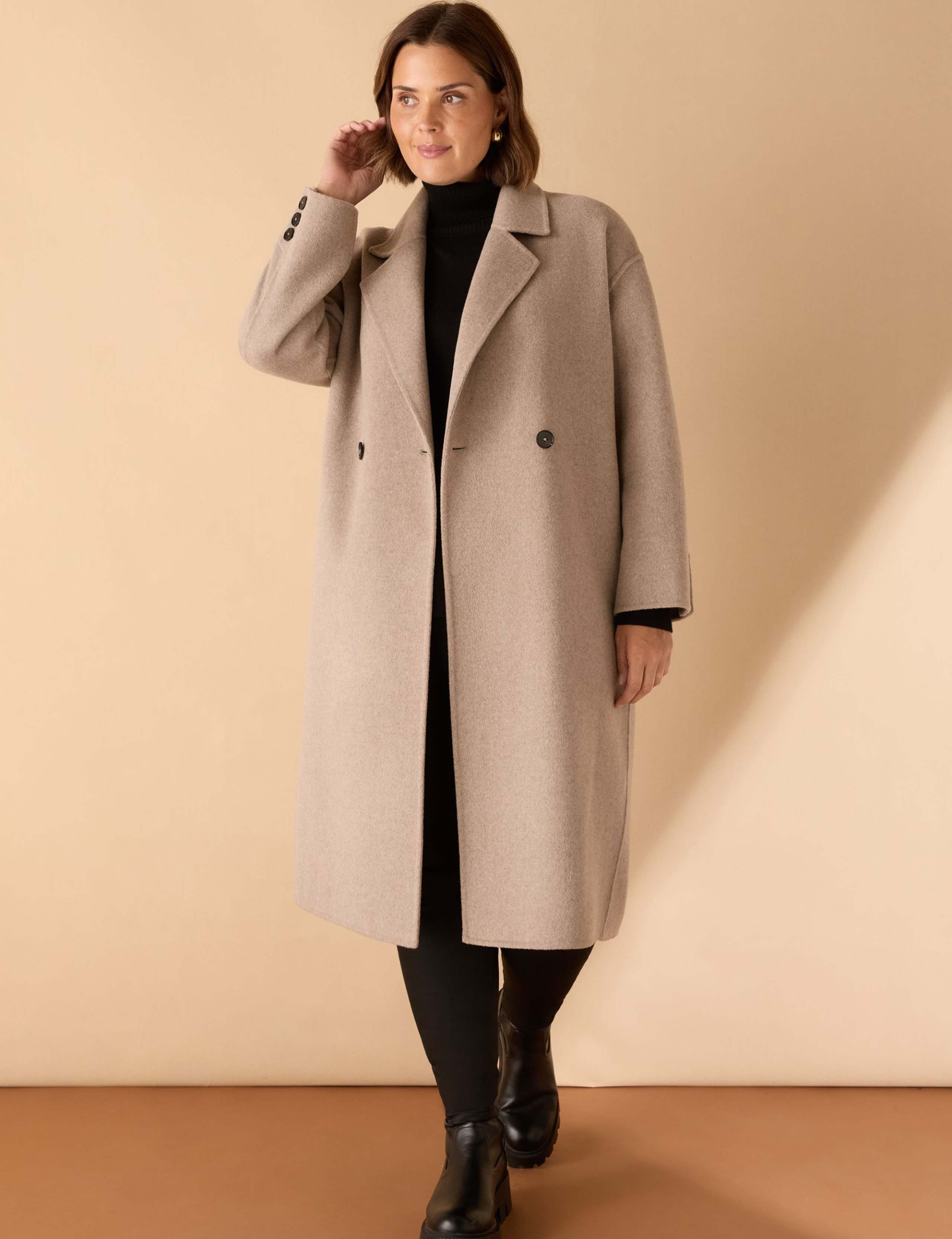Double Faced Wool Blend Coat 3 of 5
