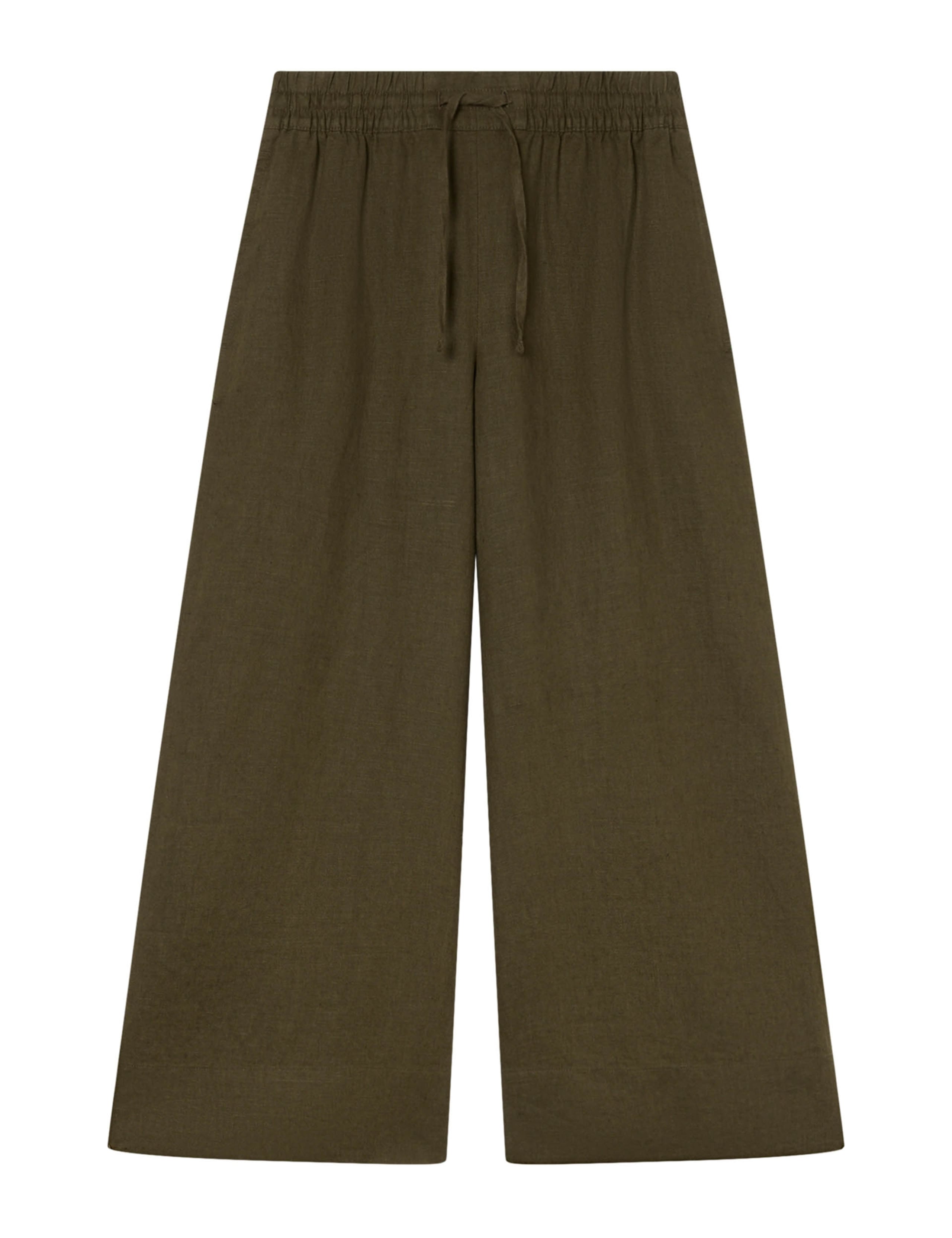 Pure Linen Wide Leg Cropped Trousers 2 of 6