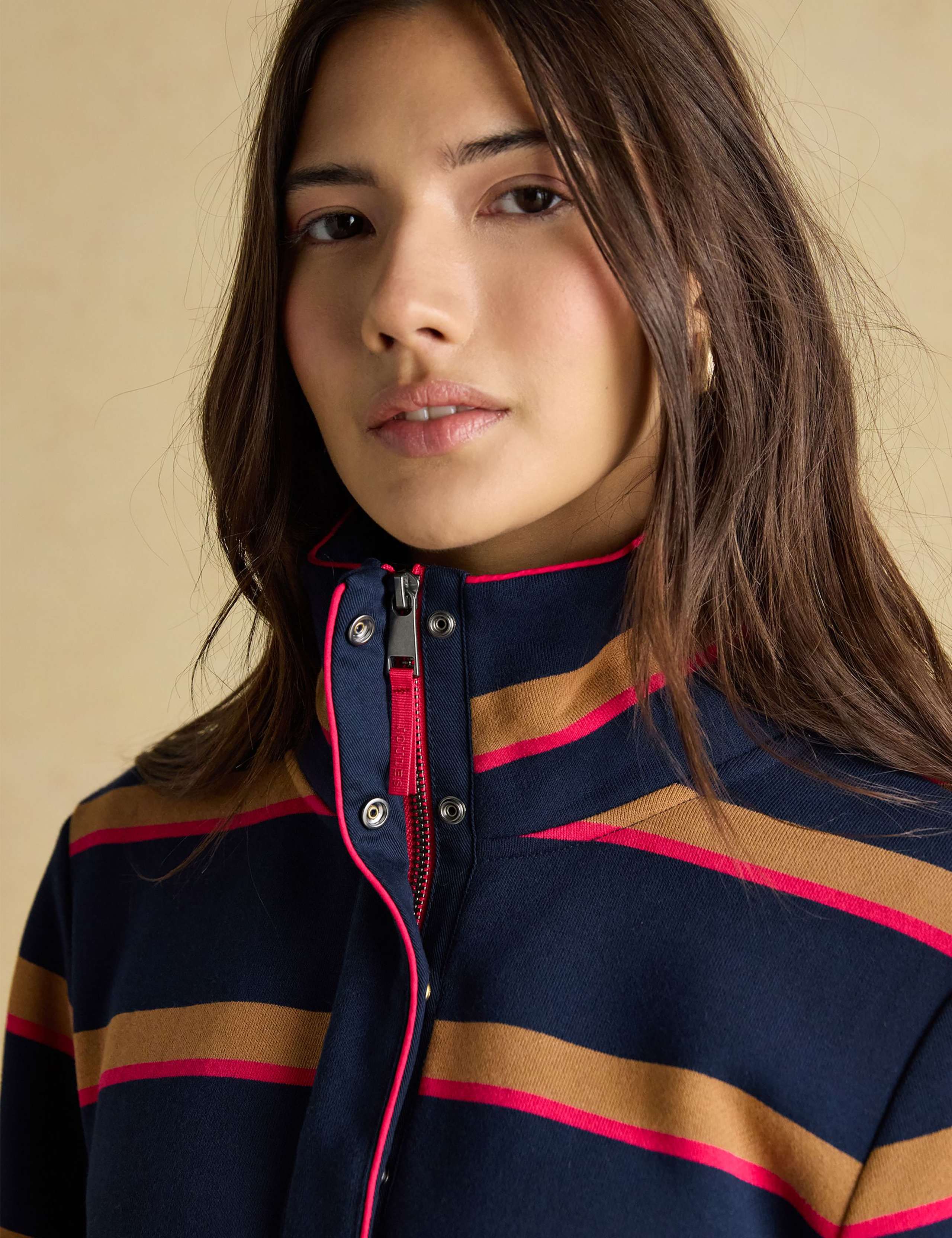 Pure Cotton Striped Funnel Neck Sweatshirt 5 of 7