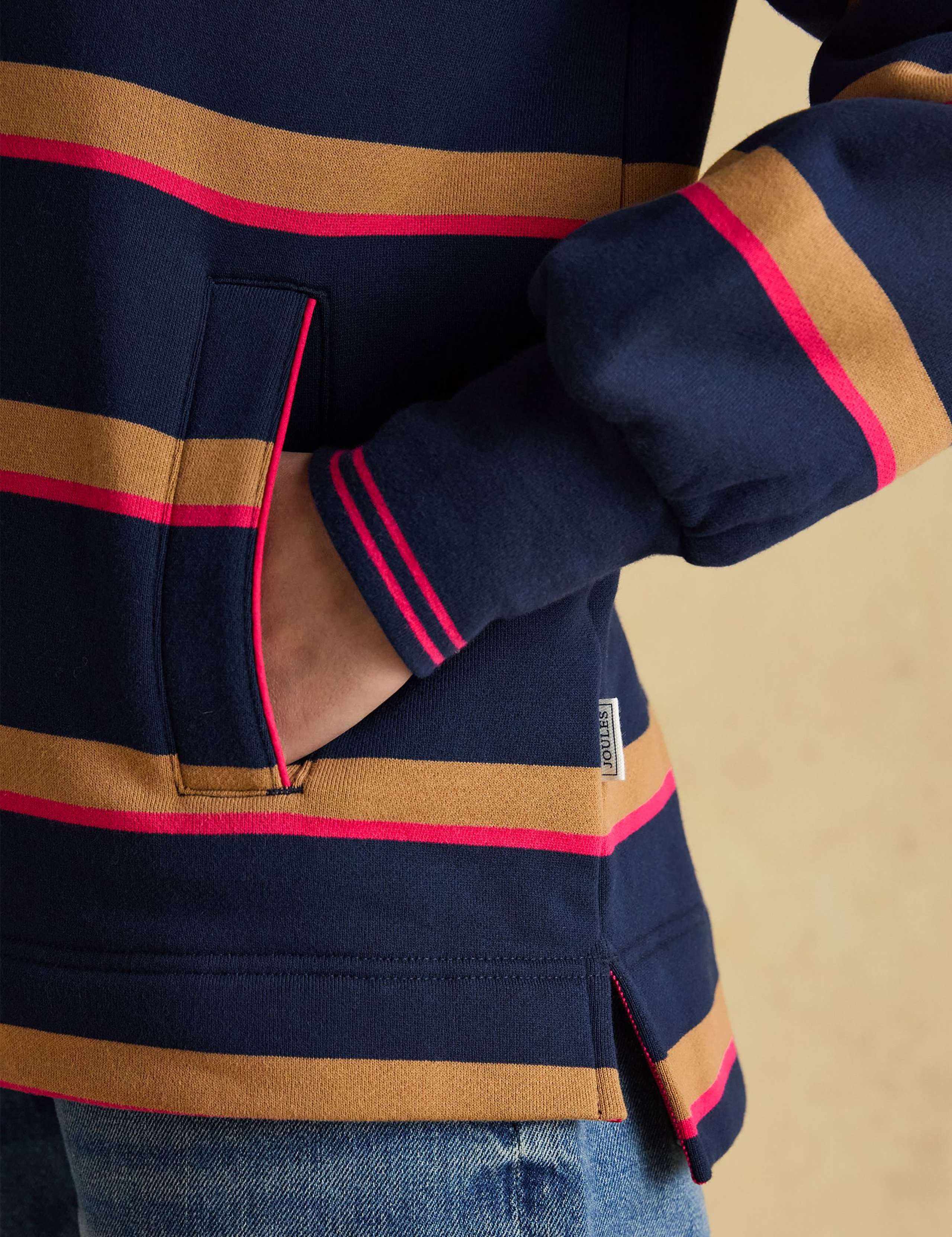 Pure Cotton Striped Funnel Neck Sweatshirt 7 of 7