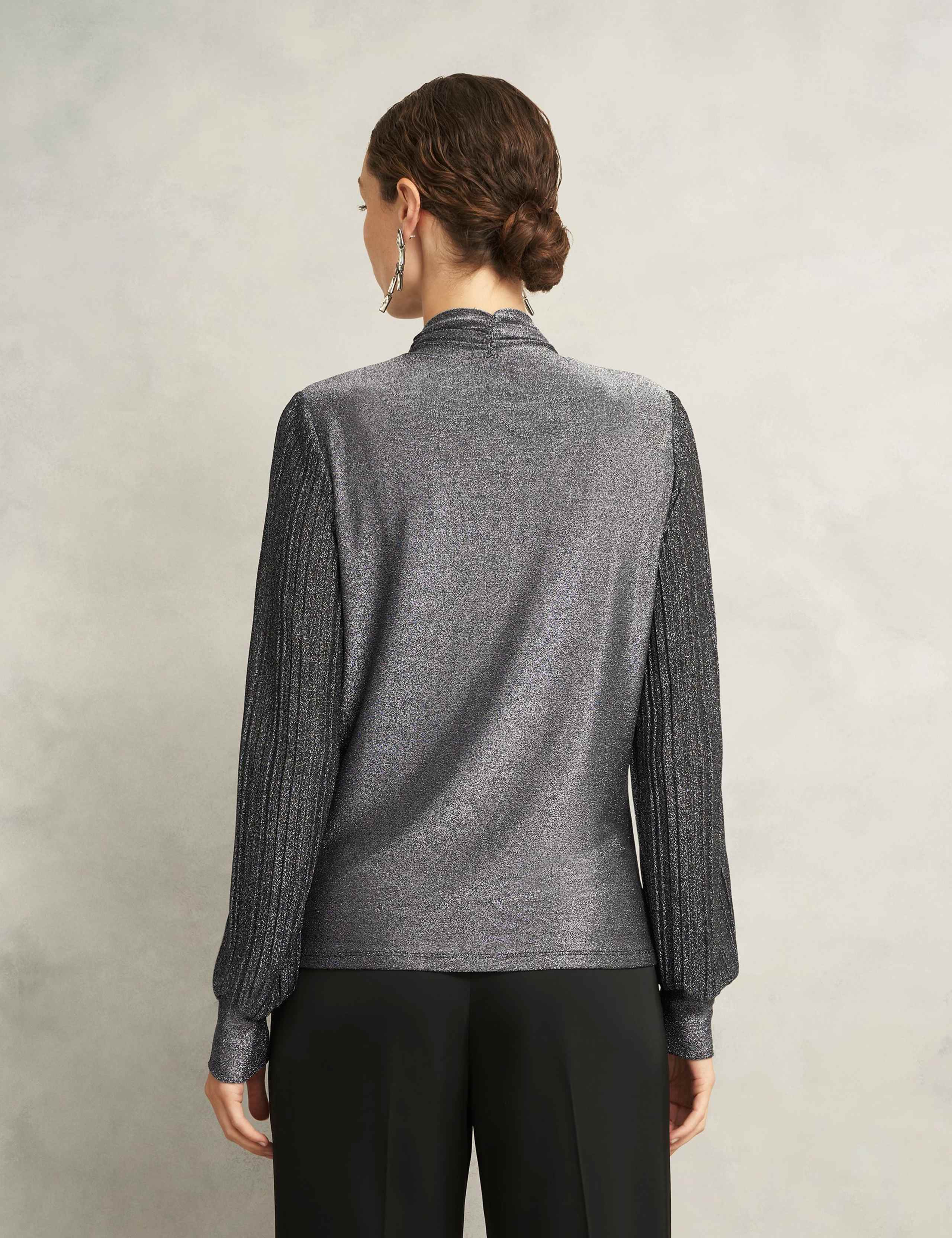 Sparkly Twist Front Blouson Sleeve Top 4 of 6