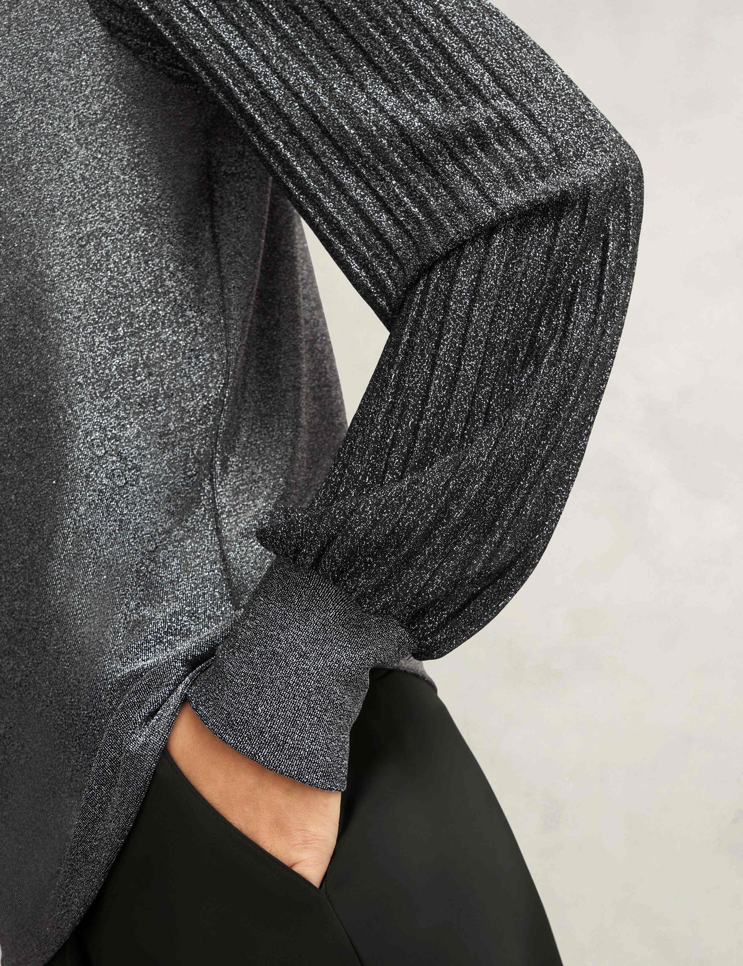 Sparkly Twist Front Blouson Sleeve Top 5 of 6