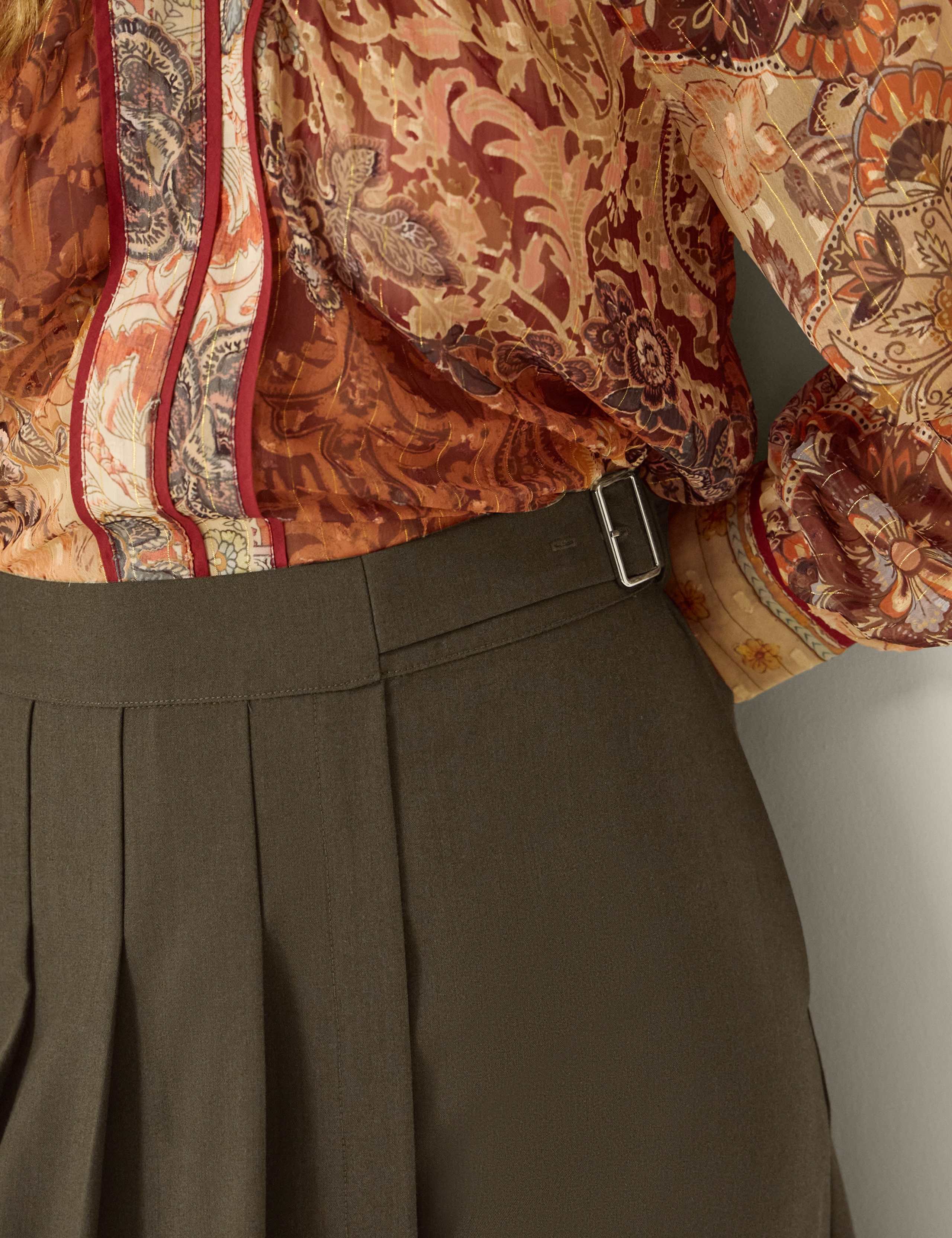 Box Pleat Midi Kilt Skirt 4 of 4