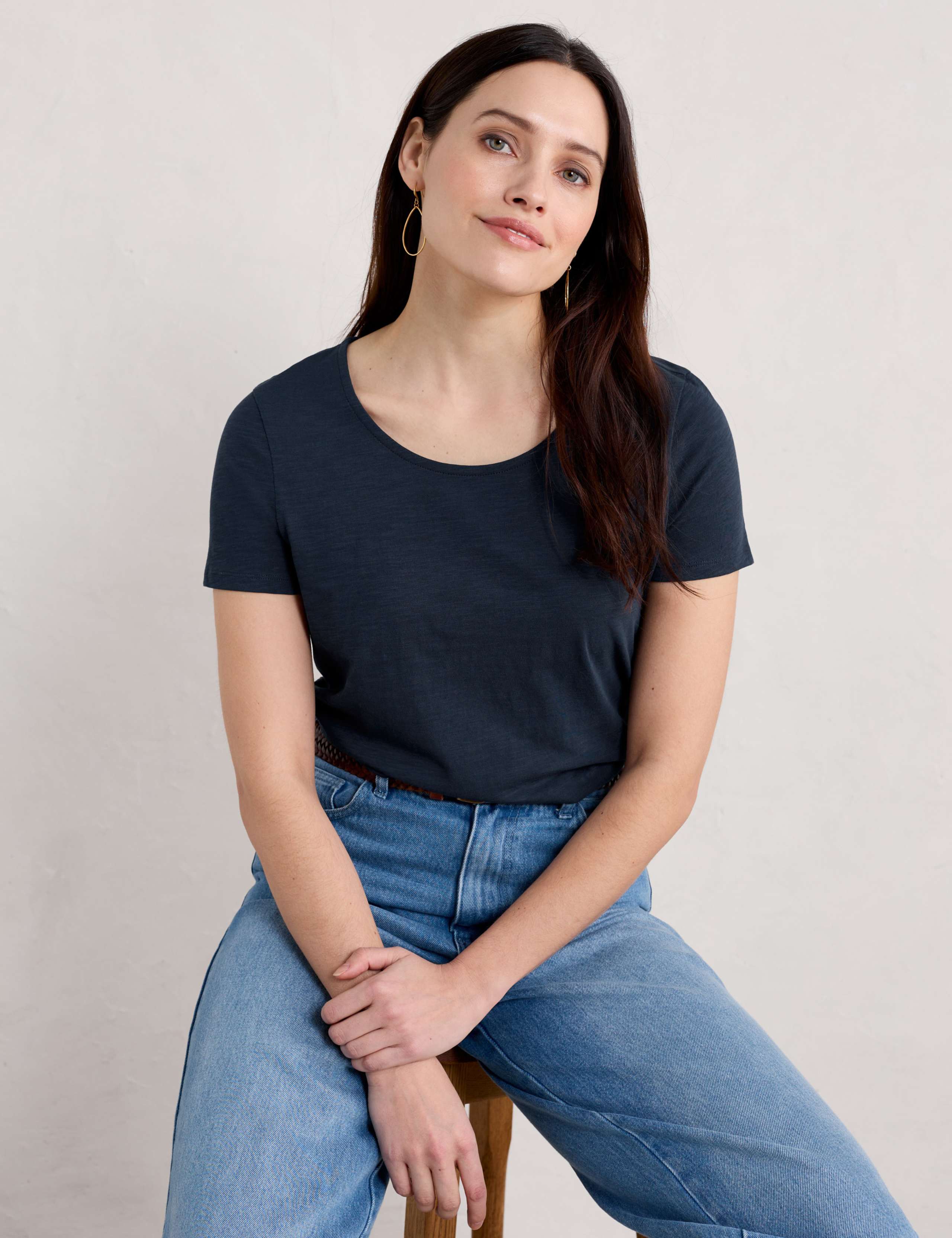 Pure Cotton Scoop Neck T-Shirt 4 of 5