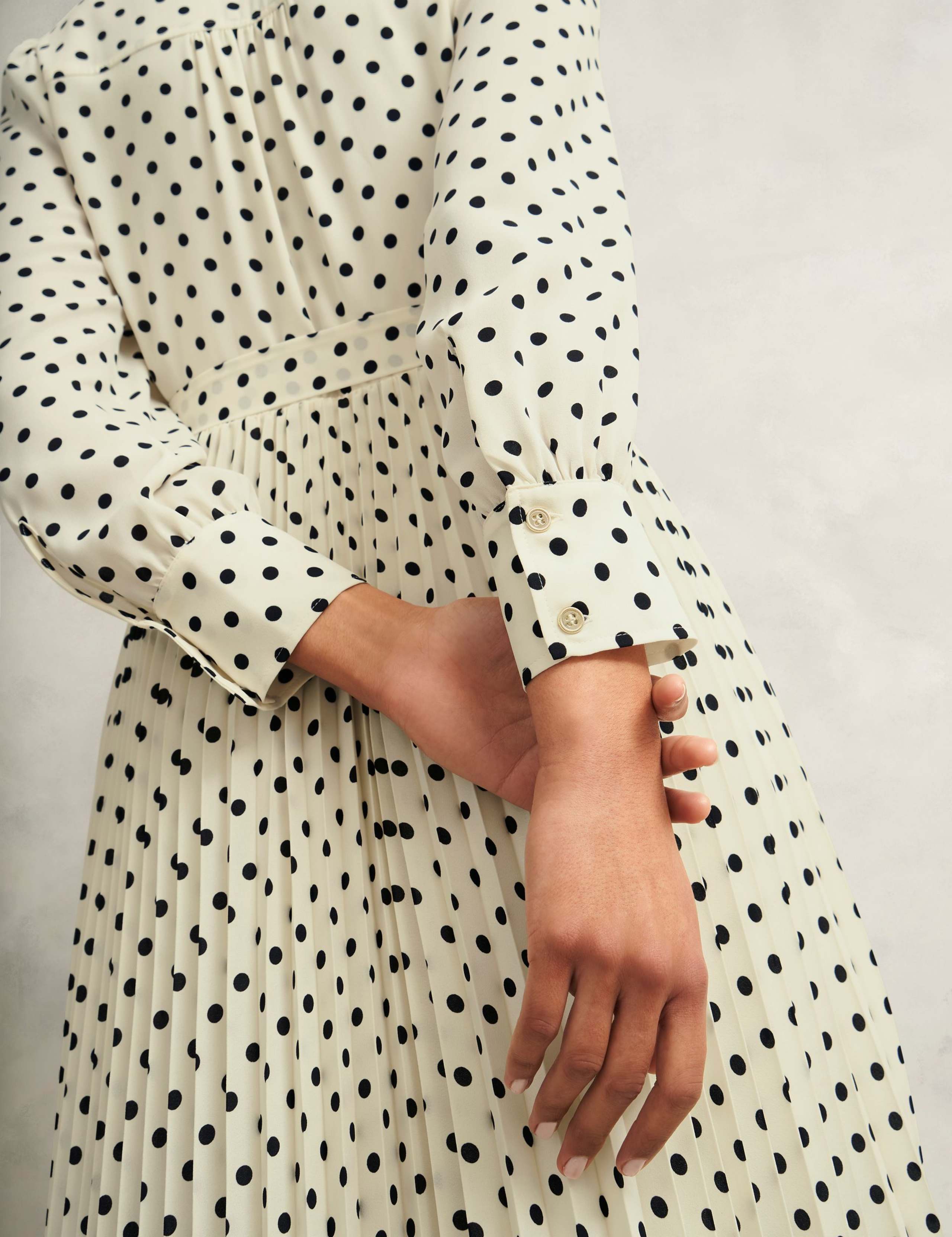 Polka Dot Collared Midi Shirt Dress 8 of 9