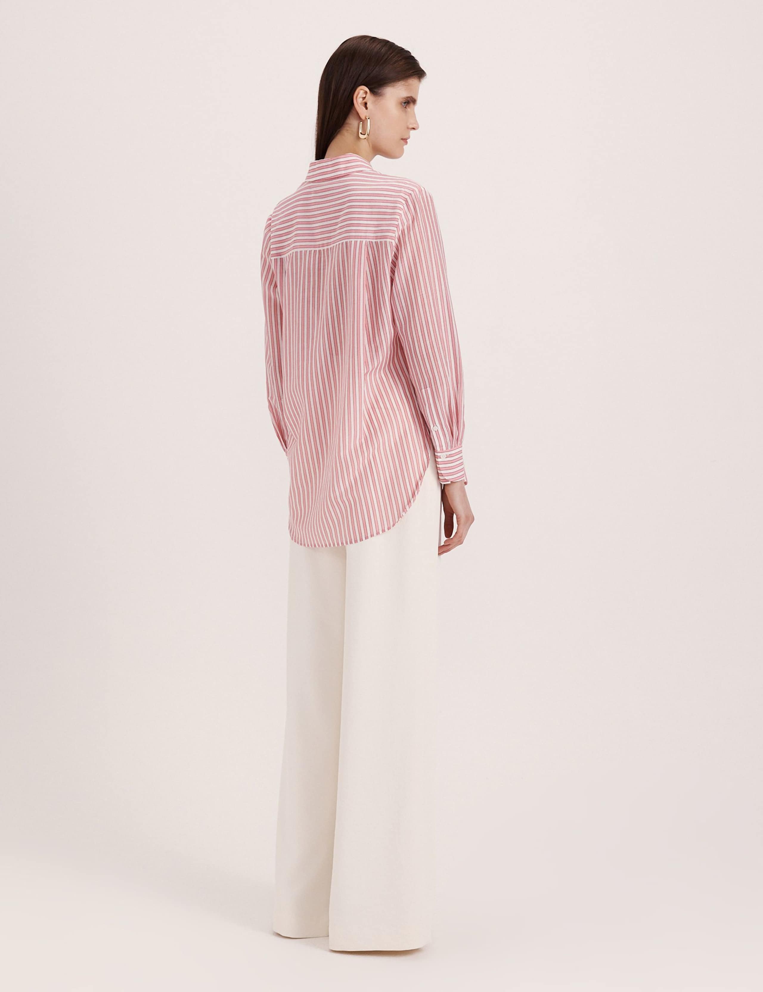 Silk Rich Striped Collared Shirt 4 of 8