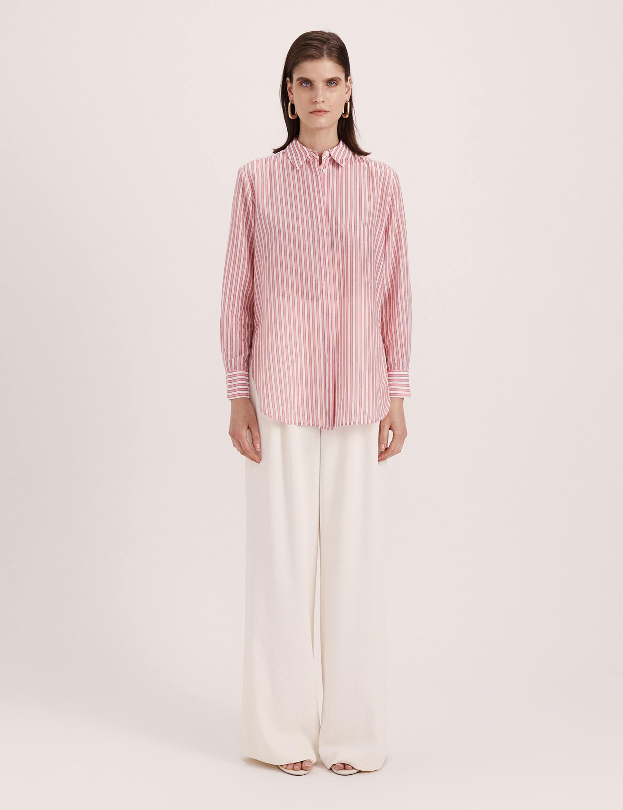 Silk Rich Striped Collared Shirt 5 of 8