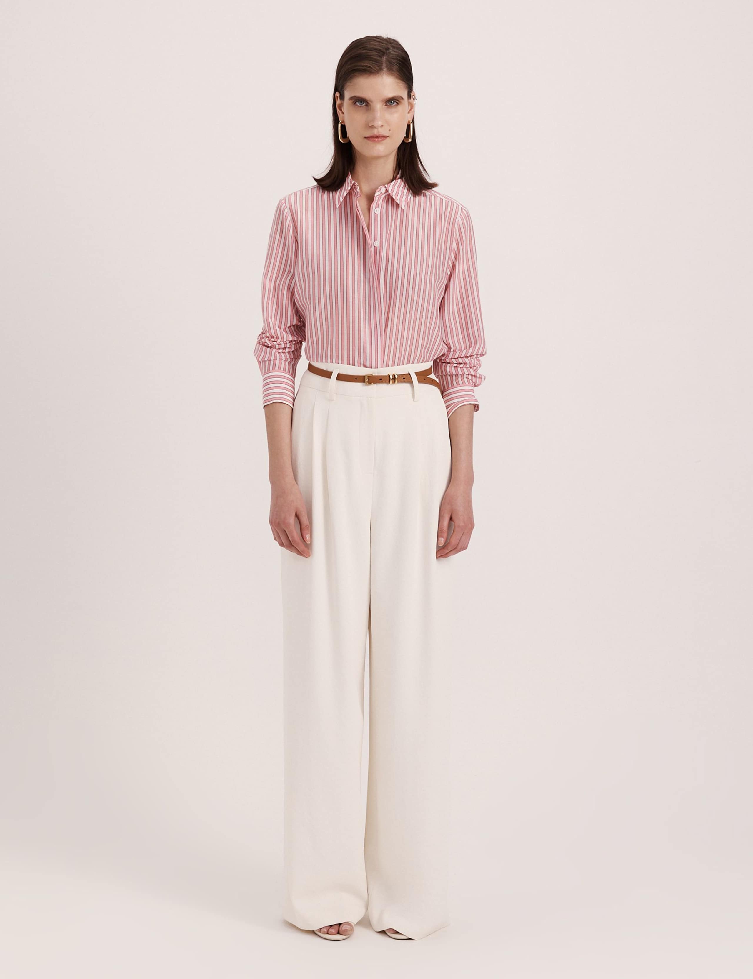 Silk Rich Striped Collared Shirt 6 of 8