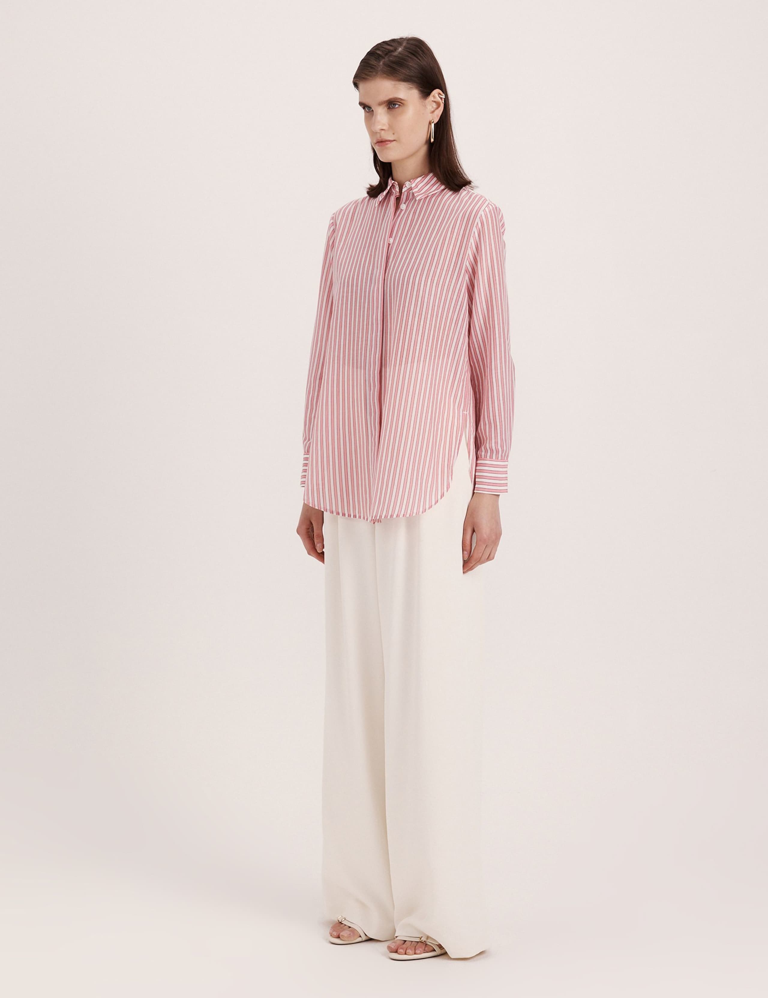 Silk Rich Striped Collared Shirt 8 of 8