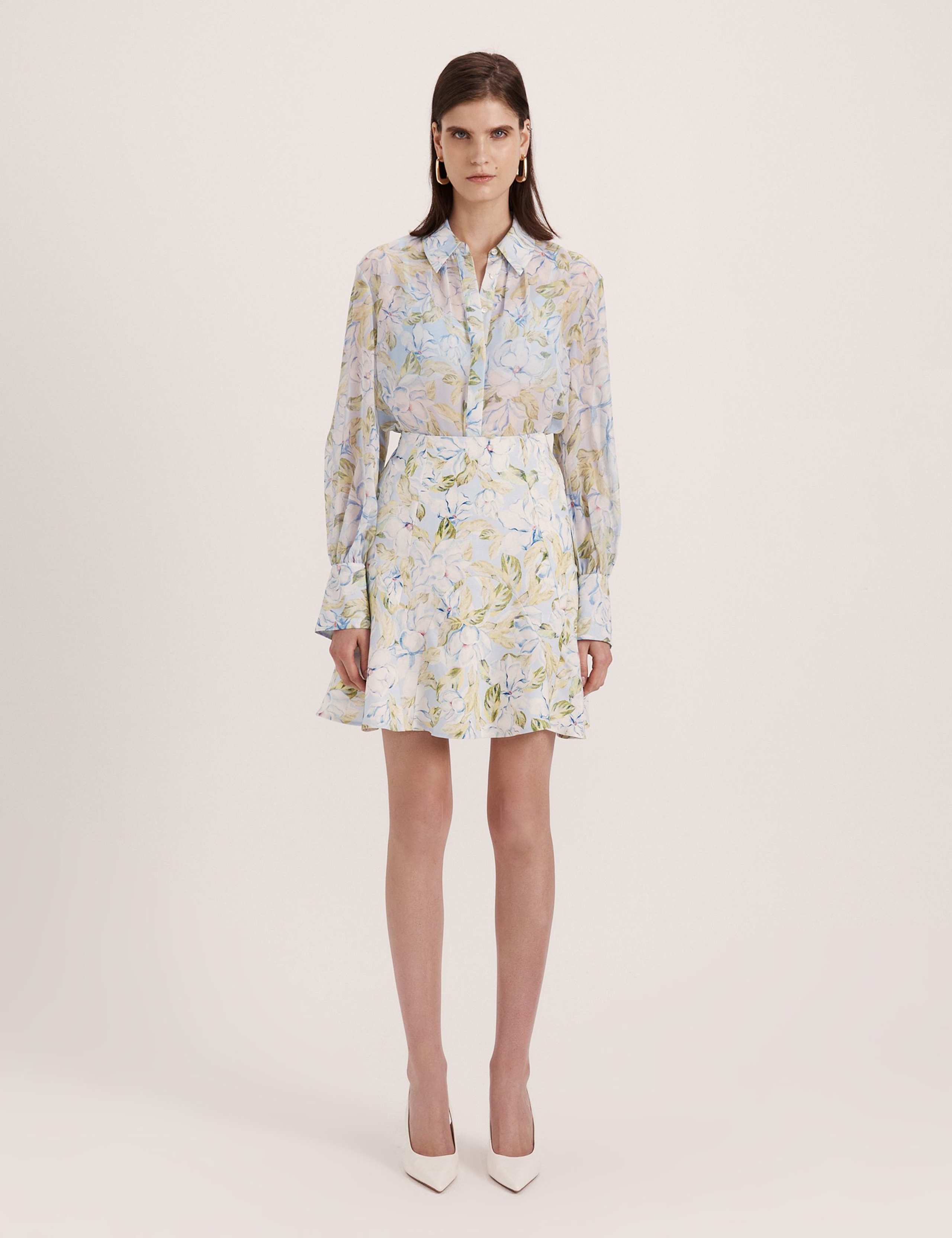 Pure Silk Floral Collared Shirt 4 of 8