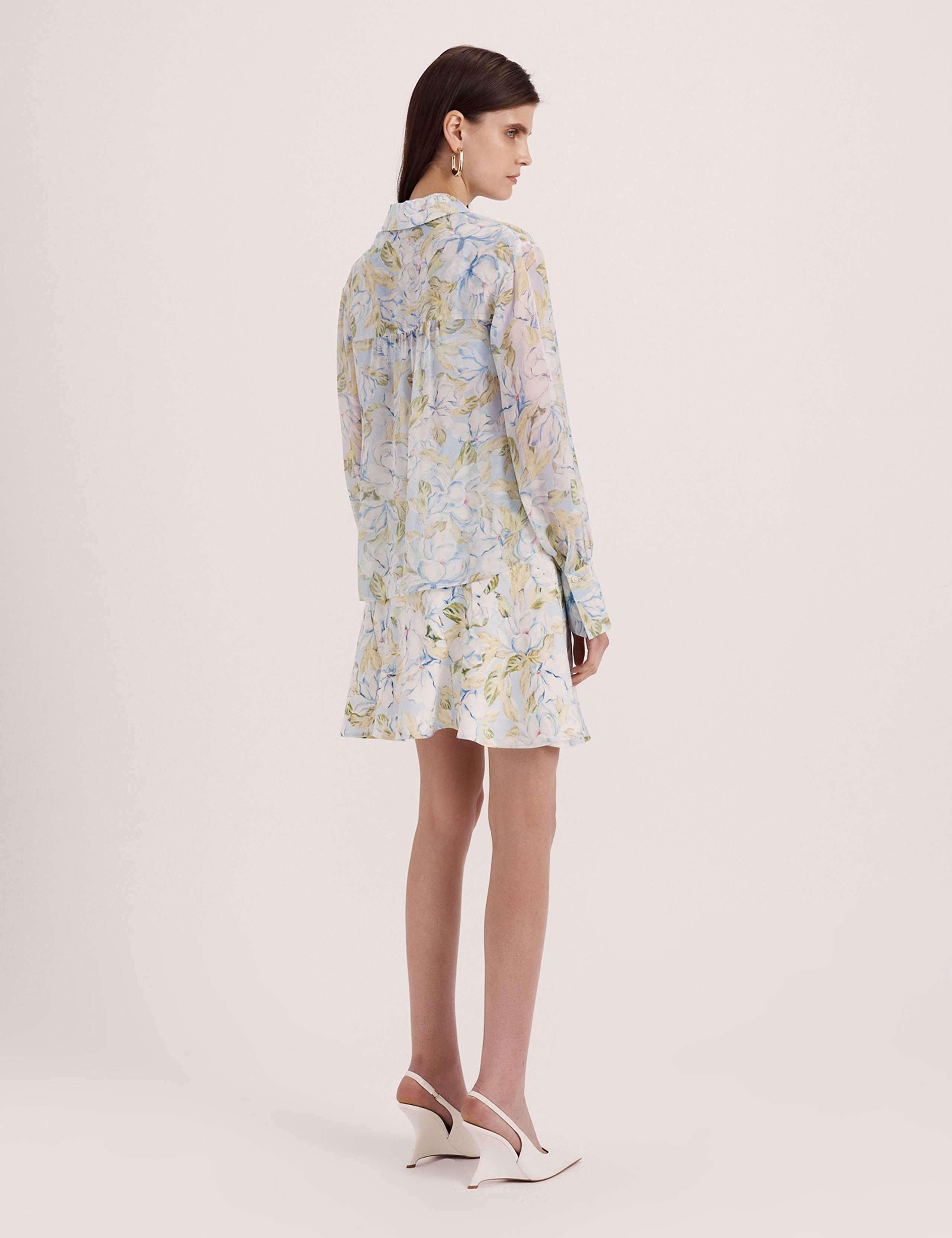 Pure Silk Floral Collared Shirt 6 of 8