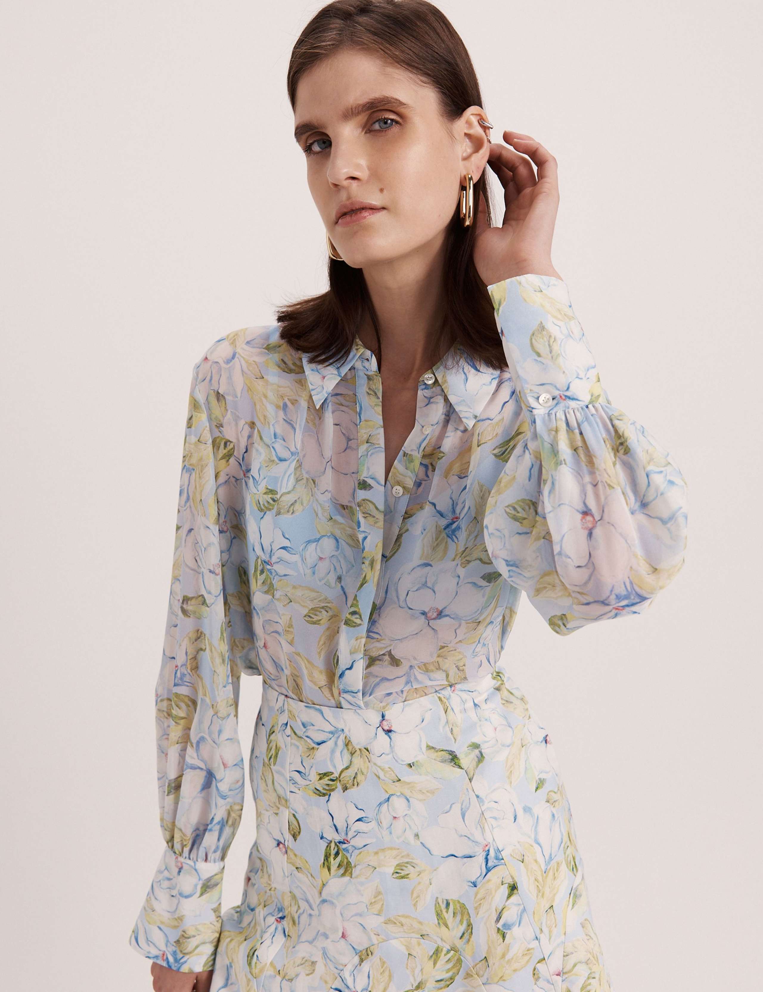 Pure Silk Floral Collared Shirt 8 of 8