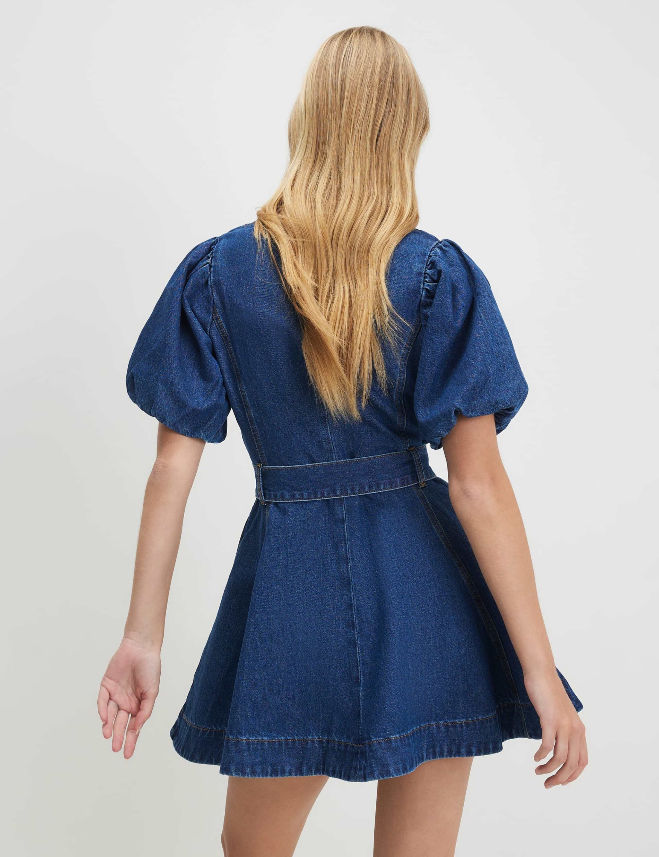 Pure Cotton Square Neck Mini Skater Dress 4 of 4