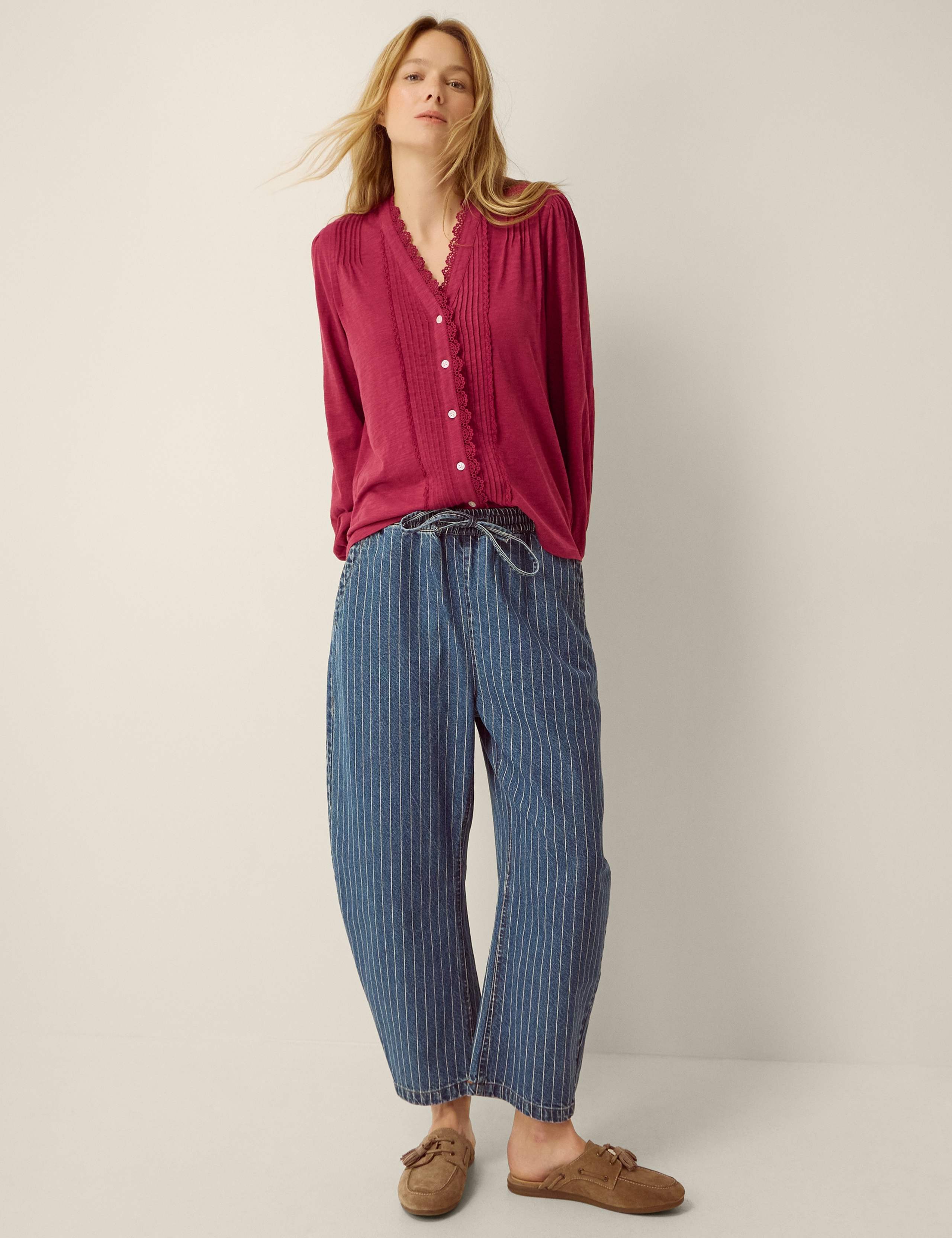 Pure Cotton Jersey Blouse 3 of 5