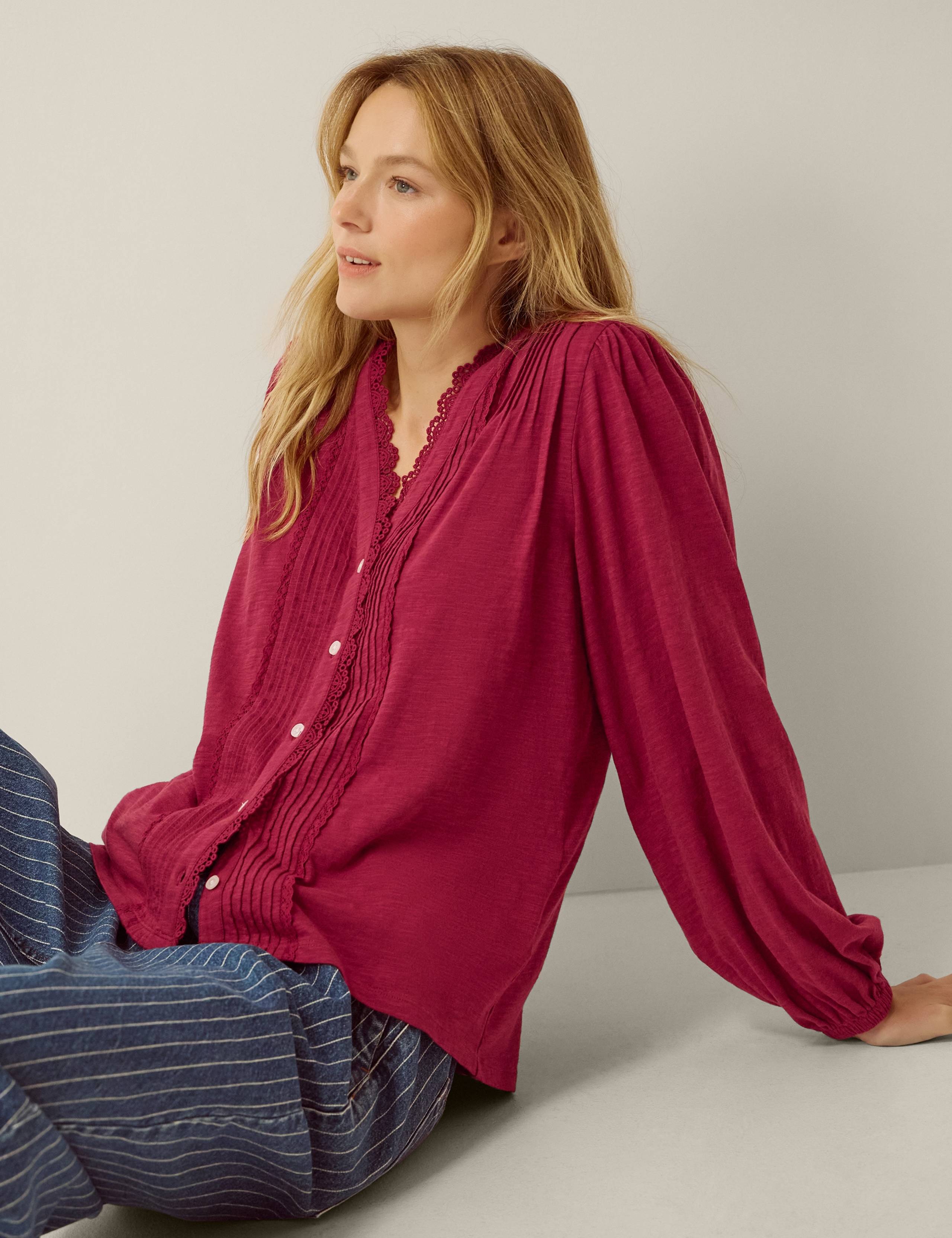 Pure Cotton Jersey Blouse 4 of 5