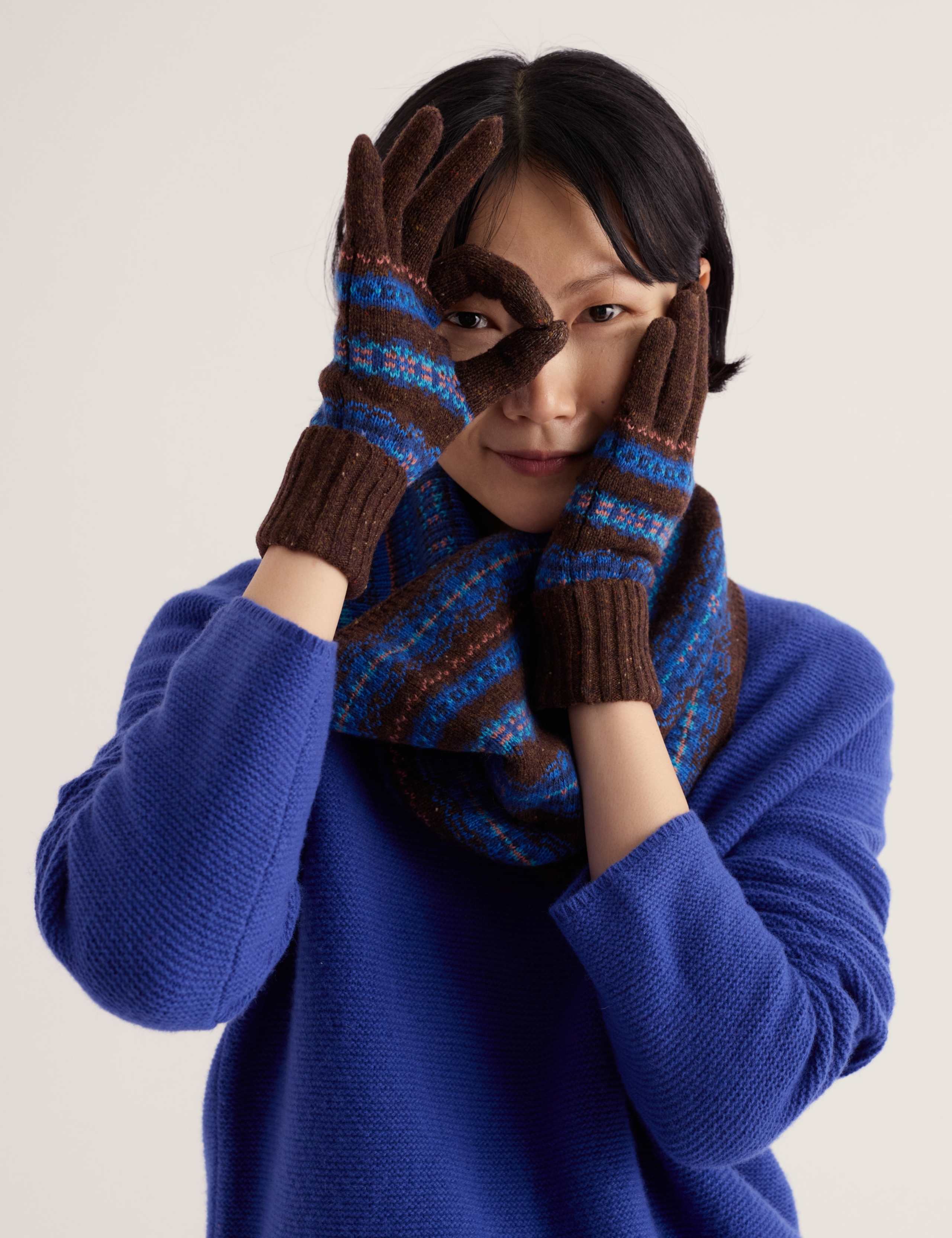 Striped Touchscreen Gloves with Wool 1 of 4