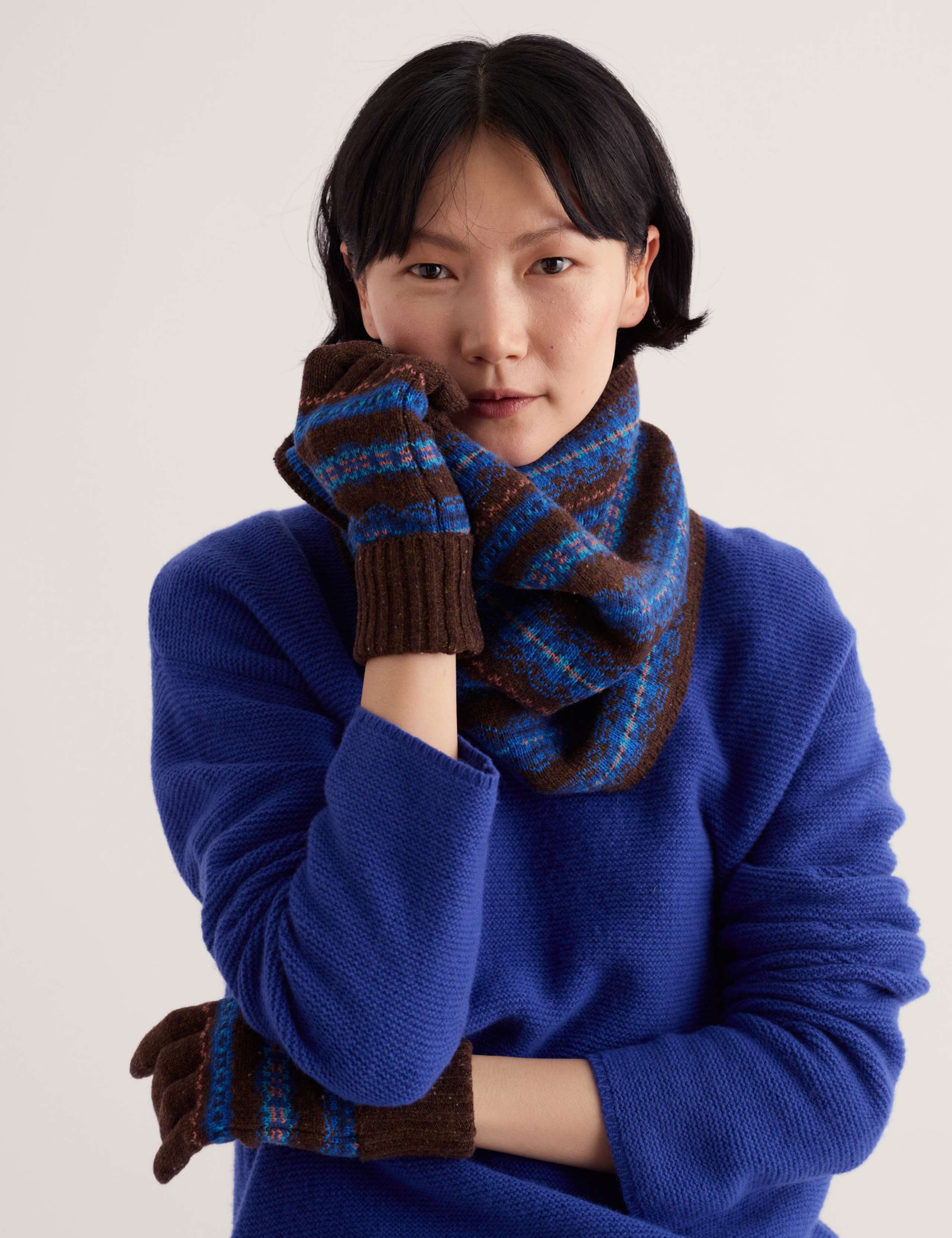 Striped Touchscreen Gloves with Wool 3 of 4