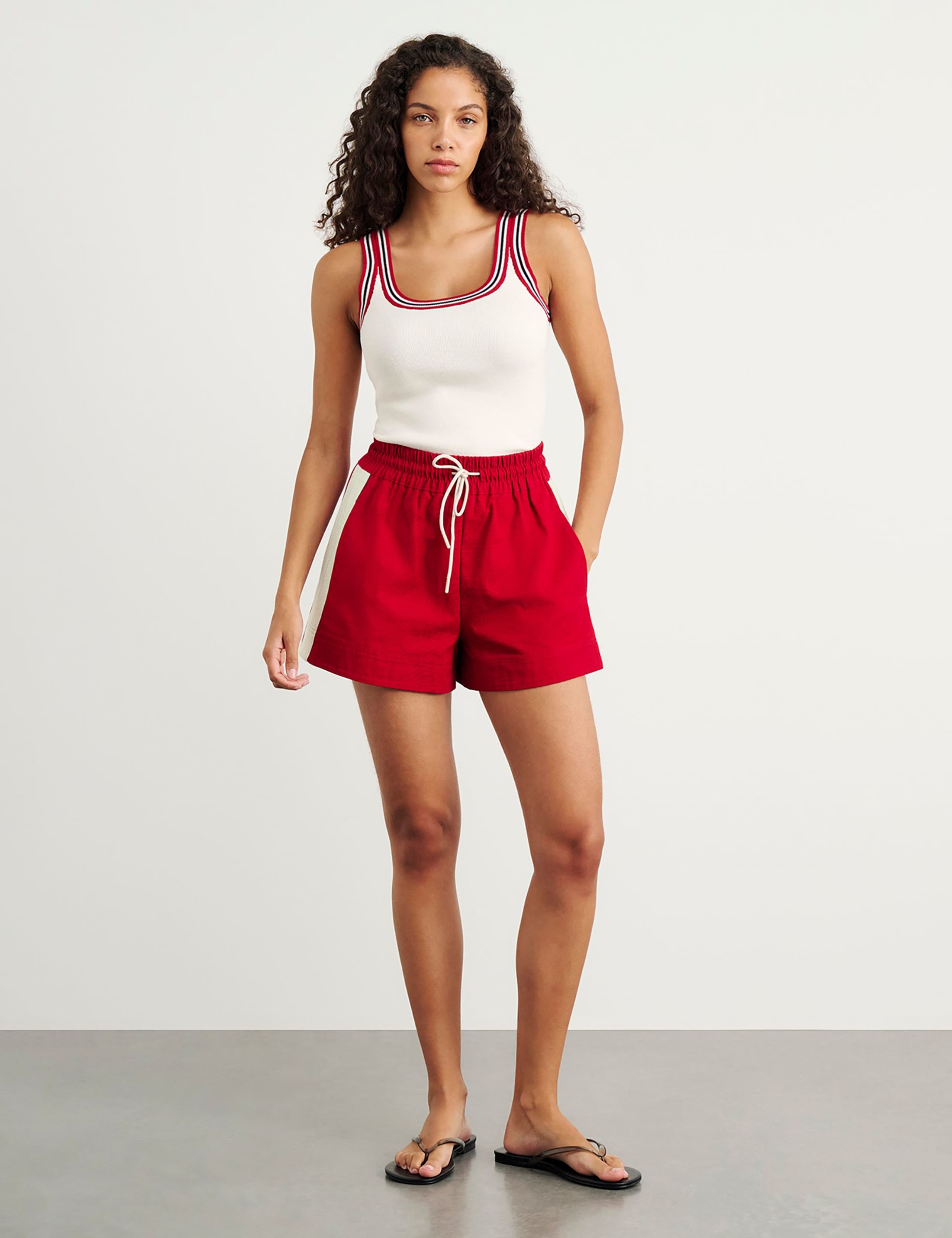 Pure Cotton Side Stripe High Waisted Shorts 2 of 7