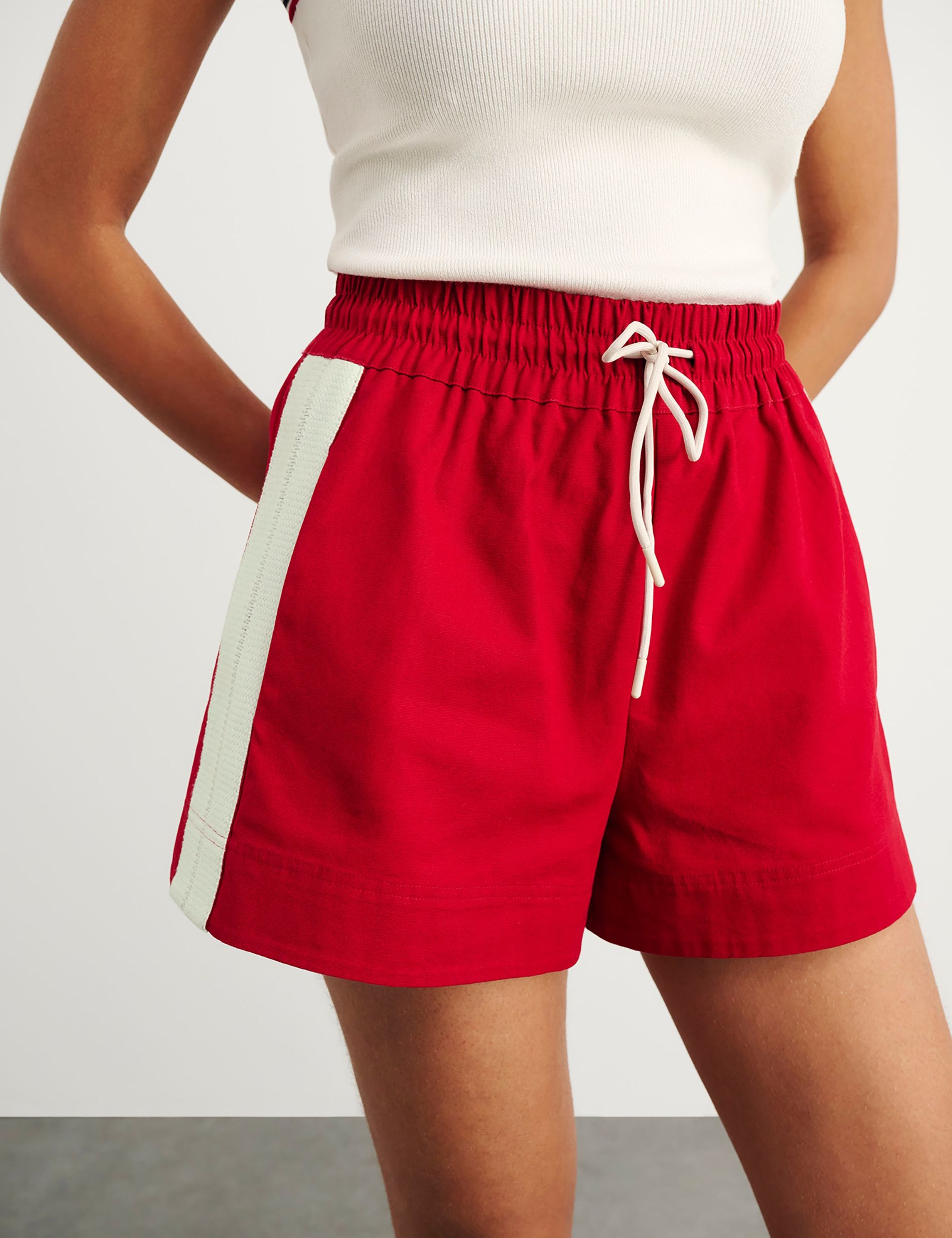 Pure Cotton Side Stripe High Waisted Shorts 3 of 7