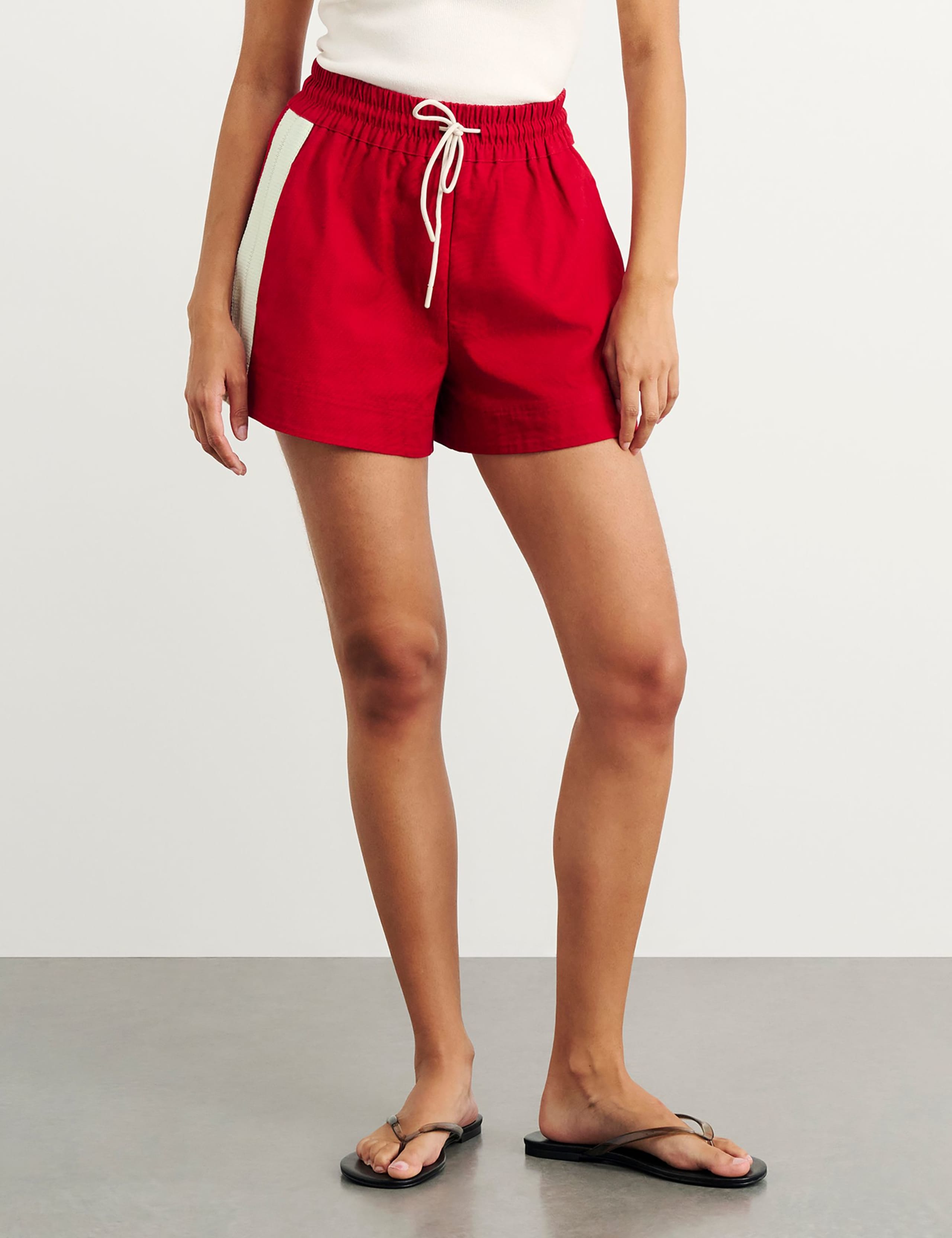 Pure Cotton Side Stripe High Waisted Shorts 4 of 7