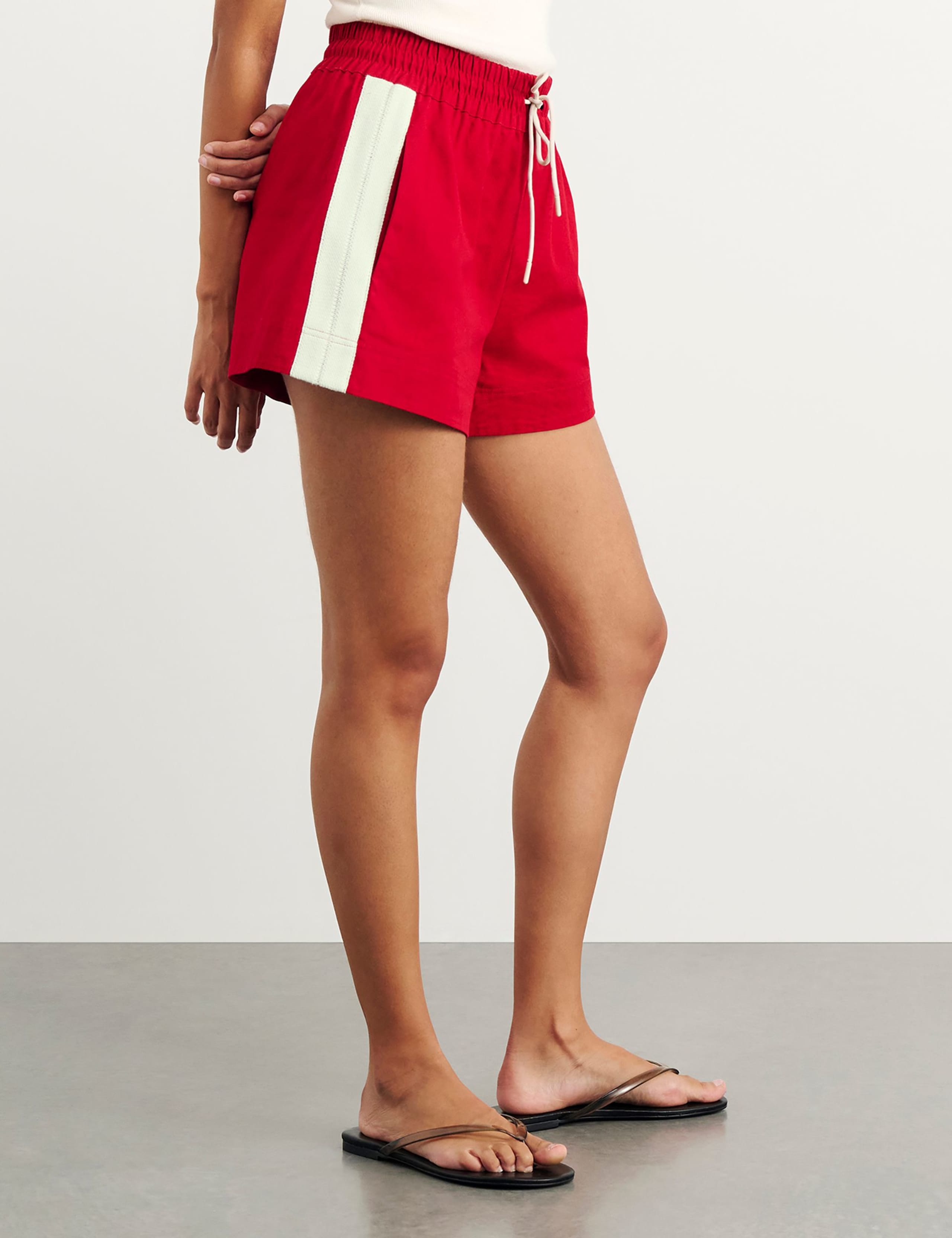 Pure Cotton Side Stripe High Waisted Shorts 5 of 7