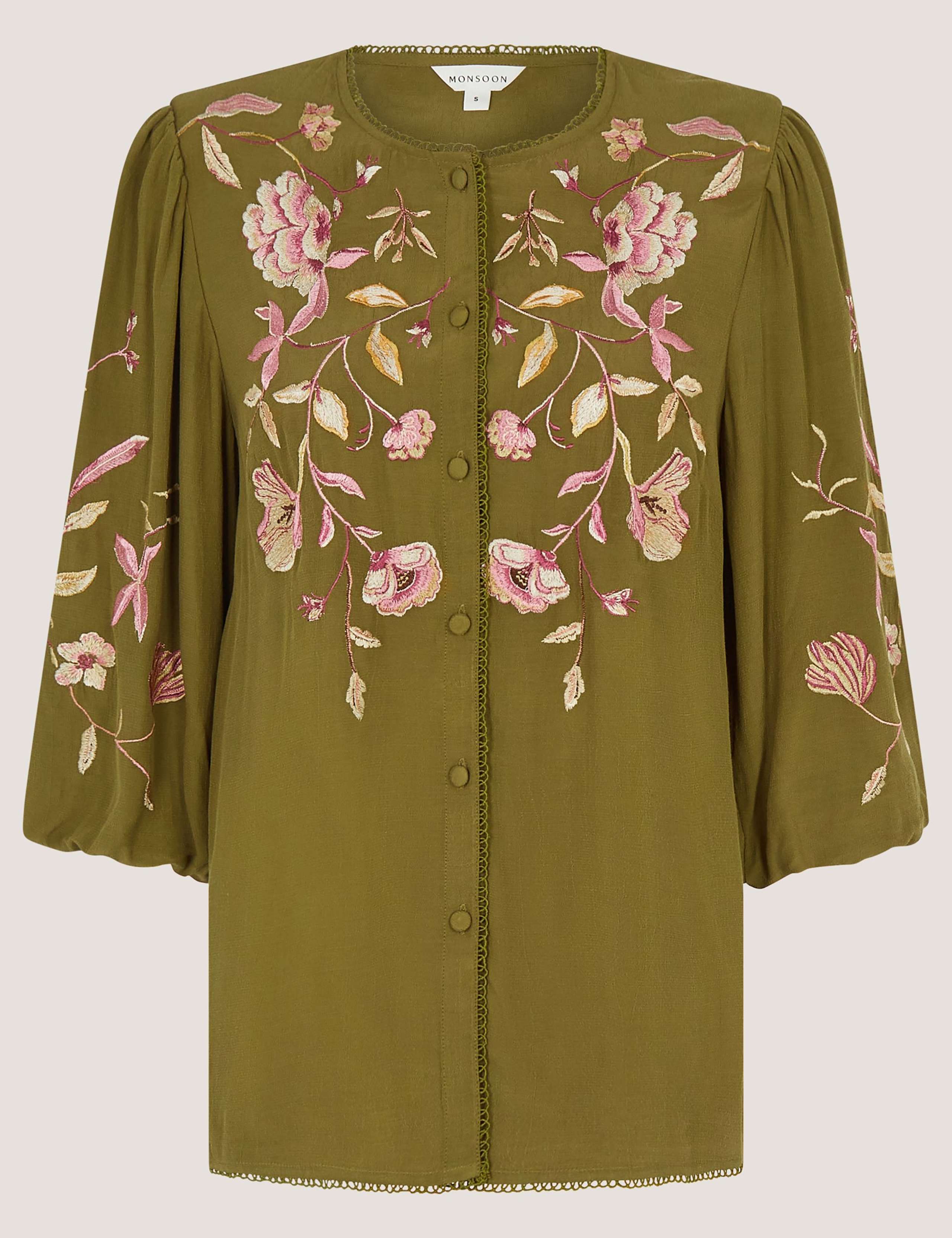 Floral Embroidered Blouson Sleeve Top 2 of 5