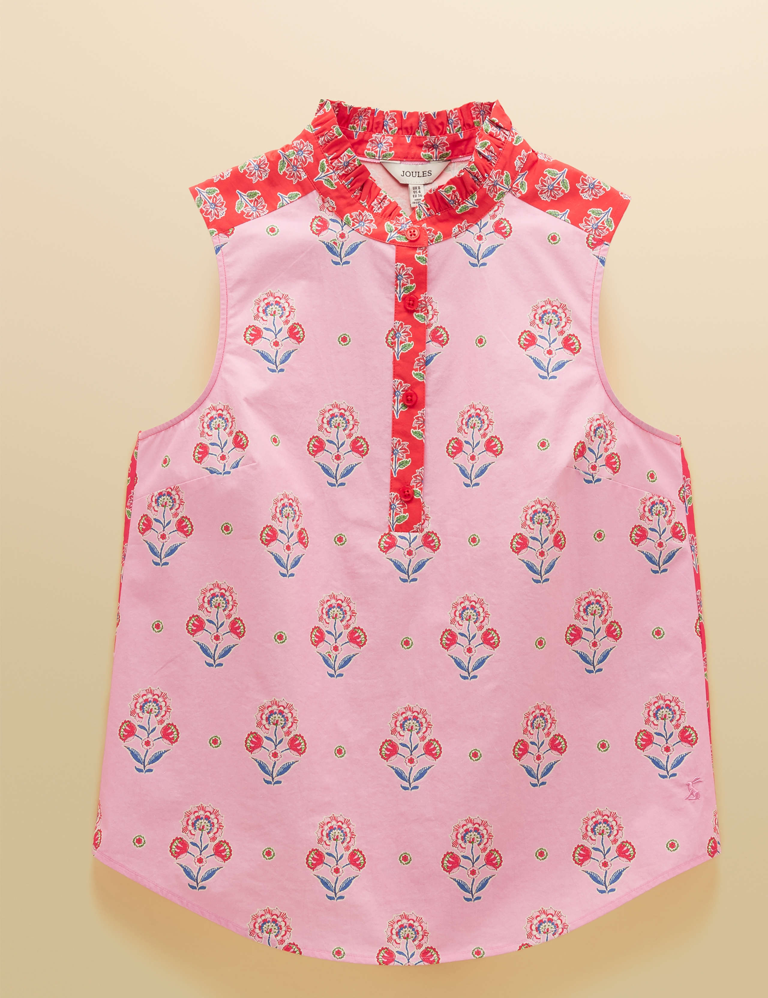 Pure Cotton Floral Frill Neck Blouse 2 of 8