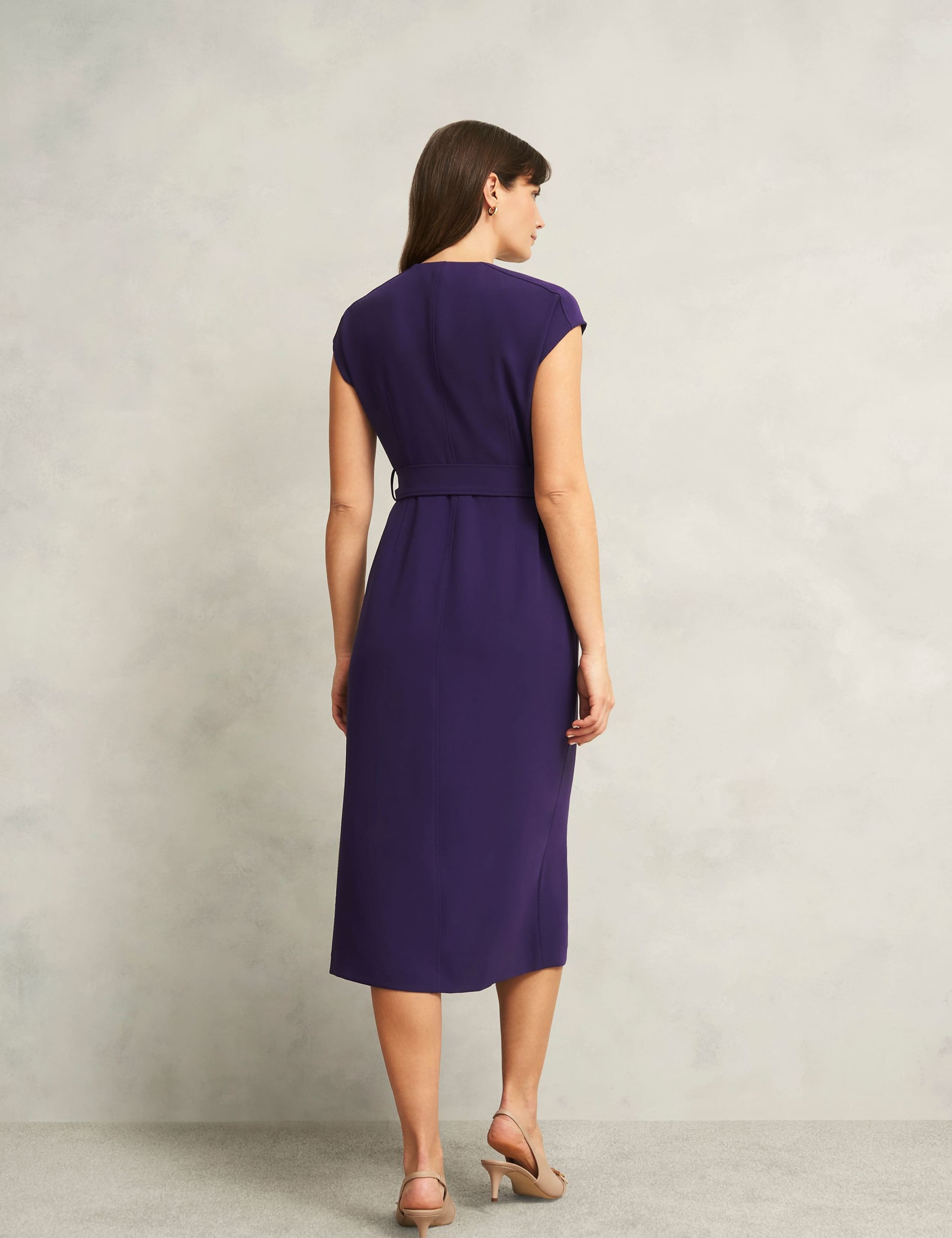 Belted Button Through Midi Waisted Dress 4 of 6