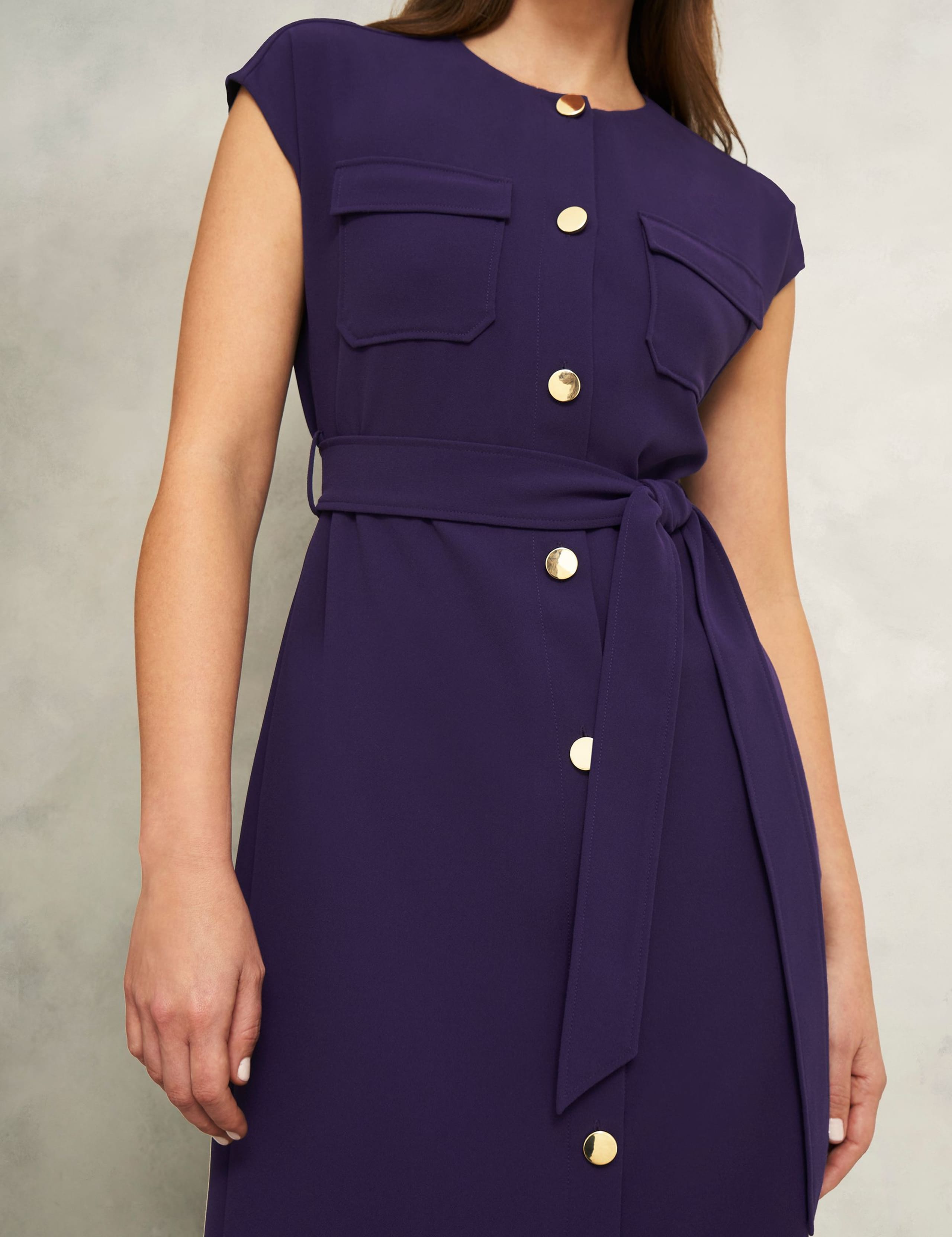 Belted Button Through Midi Waisted Dress 5 of 6