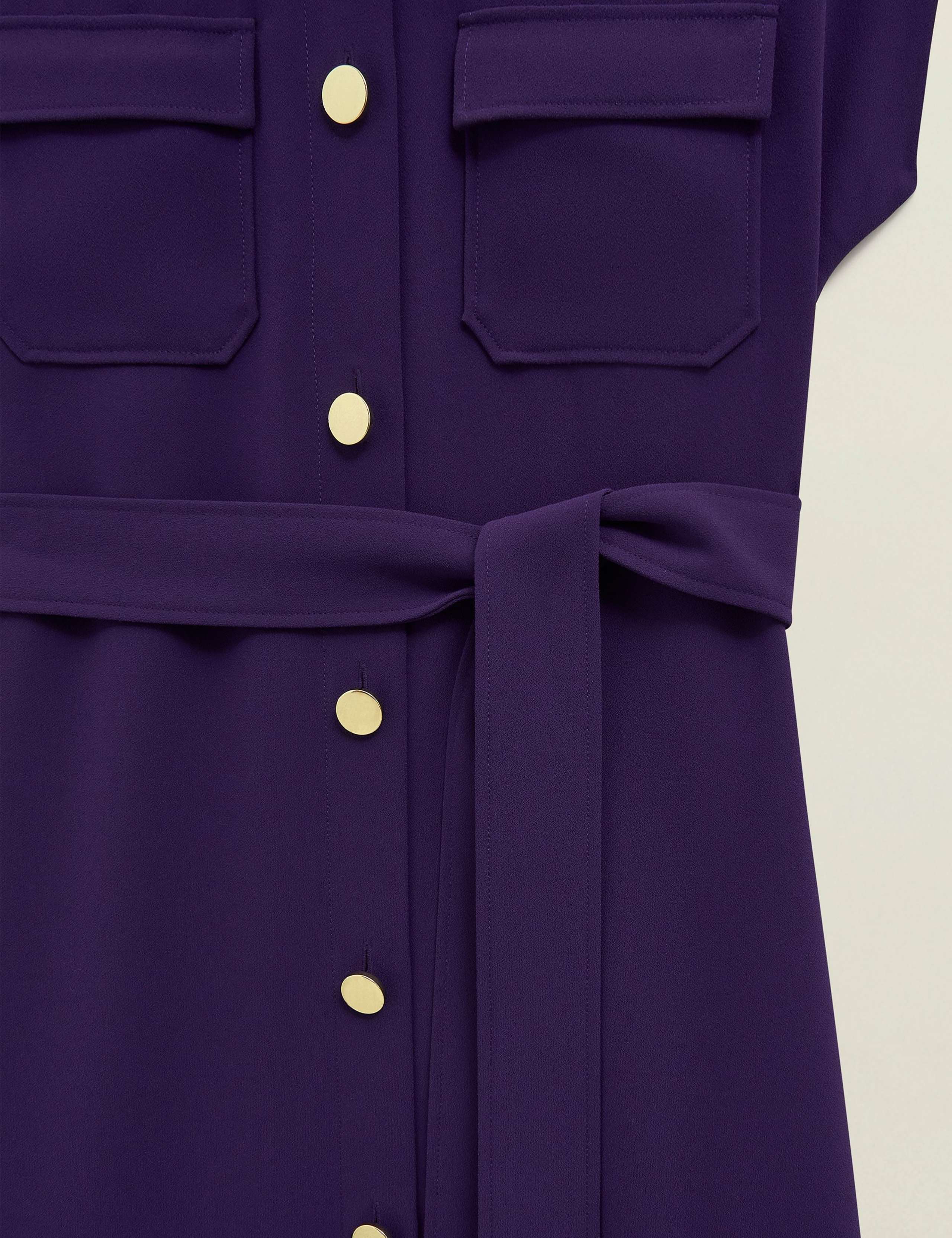 Belted Button Through Midi Waisted Dress 6 of 6
