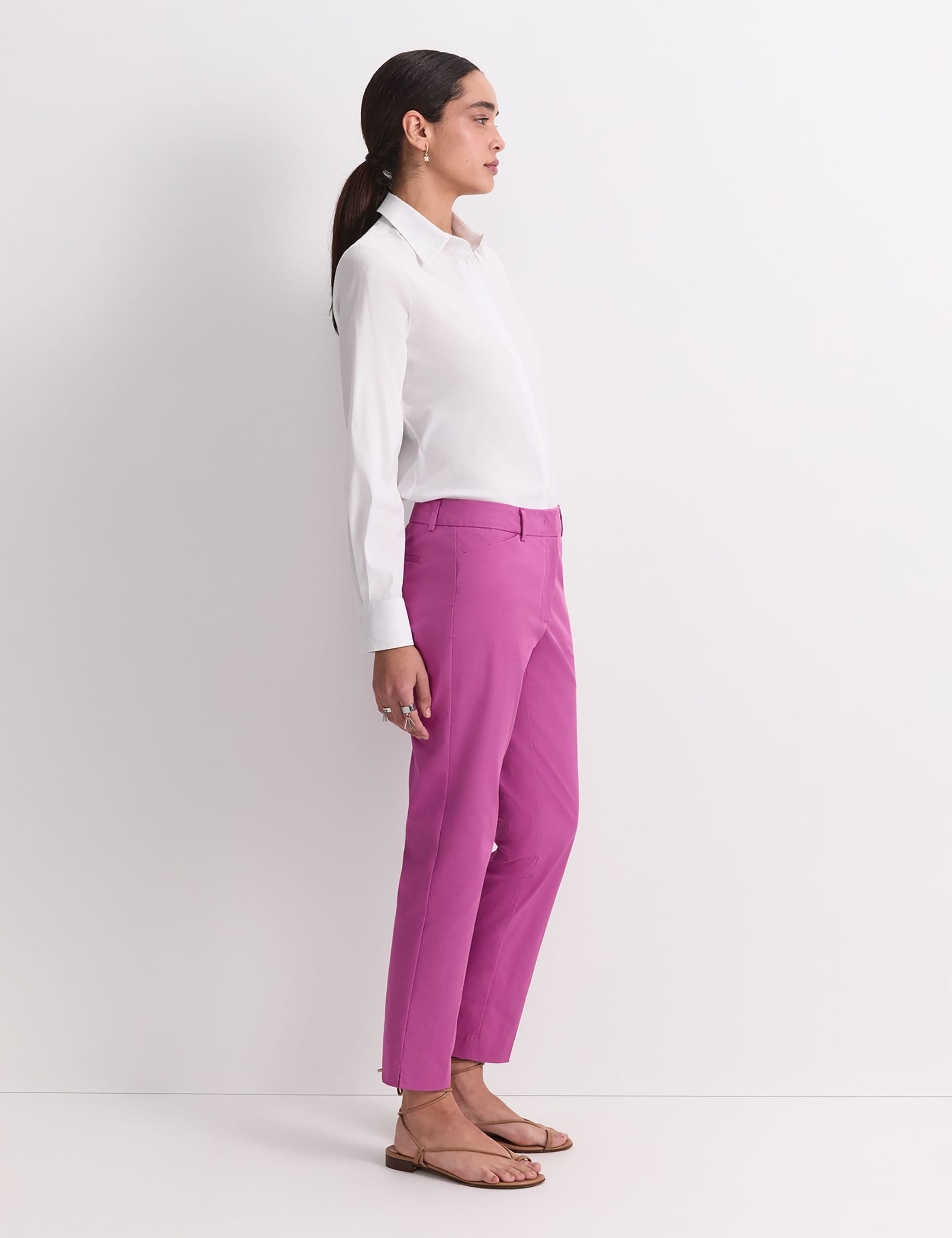 Cotton Rich Slim Fit Cropped Trousers 5 of 5