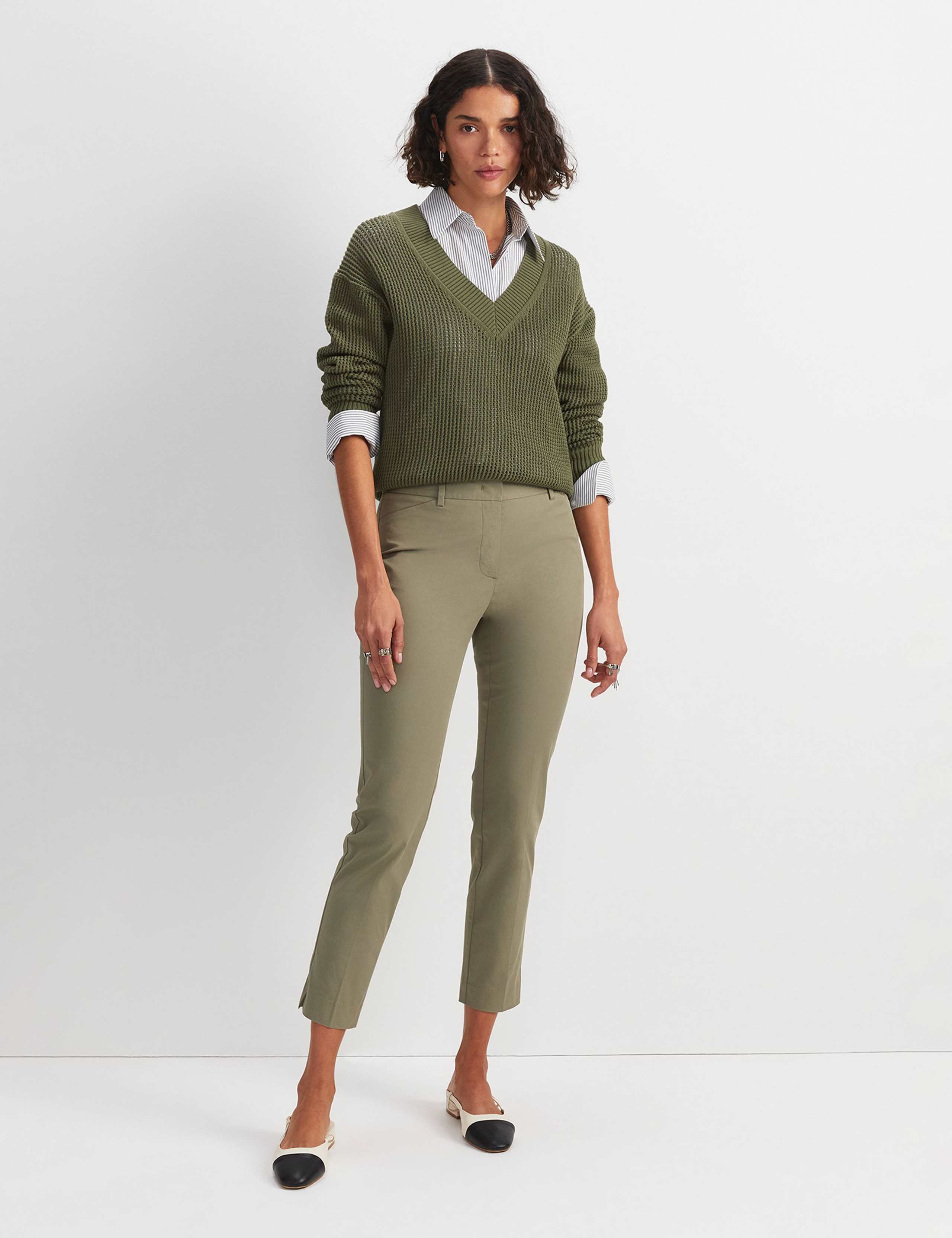 Cotton Rich Slim Fit Cropped Trousers 7 of 7