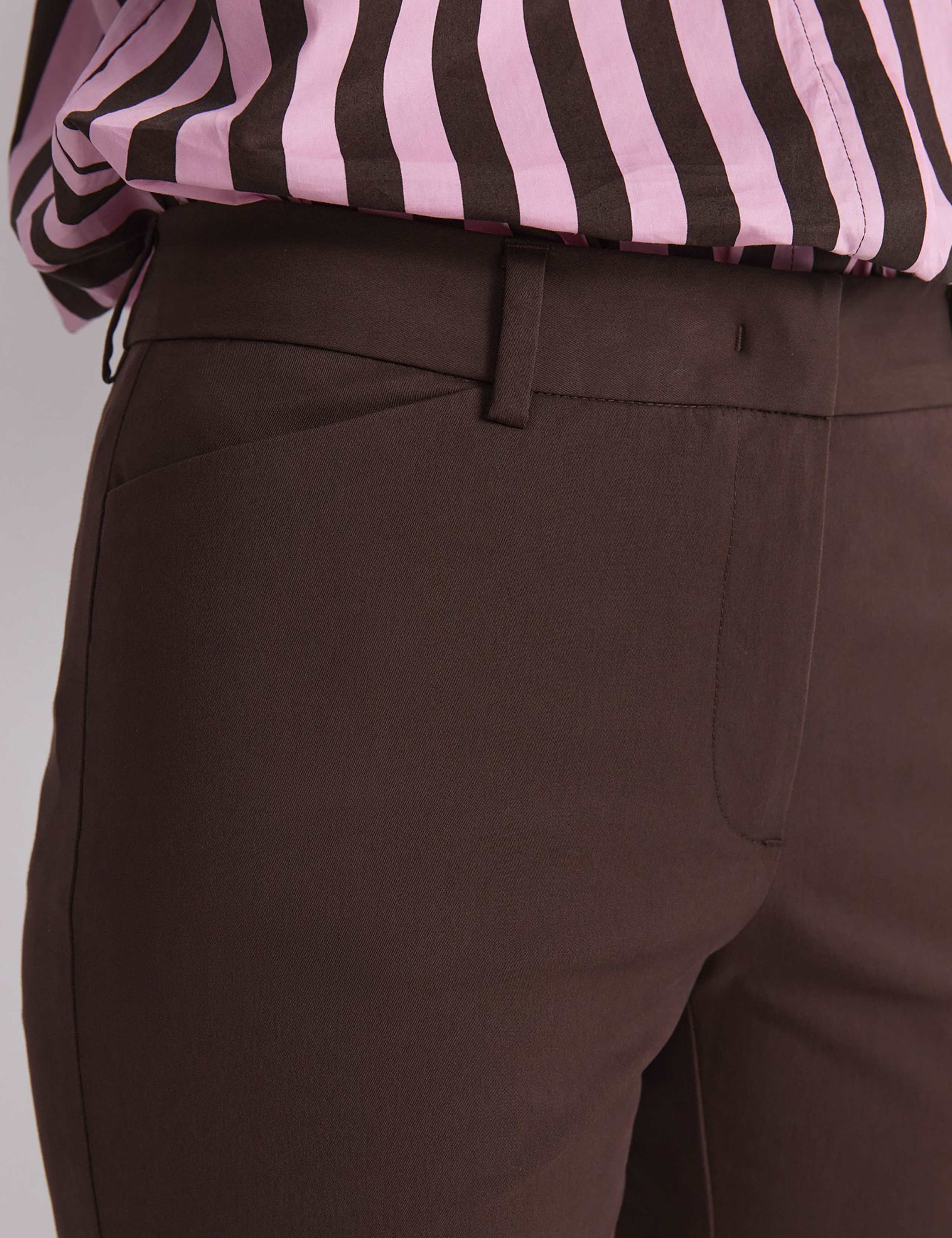 Cotton Rich Slim Fit Cropped Trousers 5 of 6