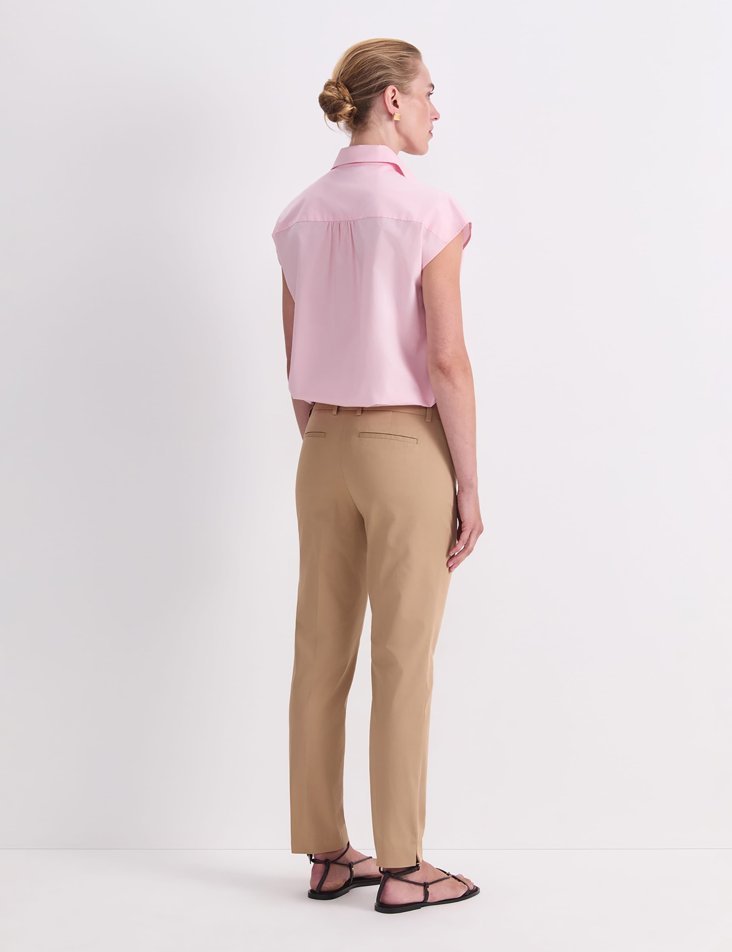 Cotton Rich Slim Fit Cropped Trousers 4 of 5