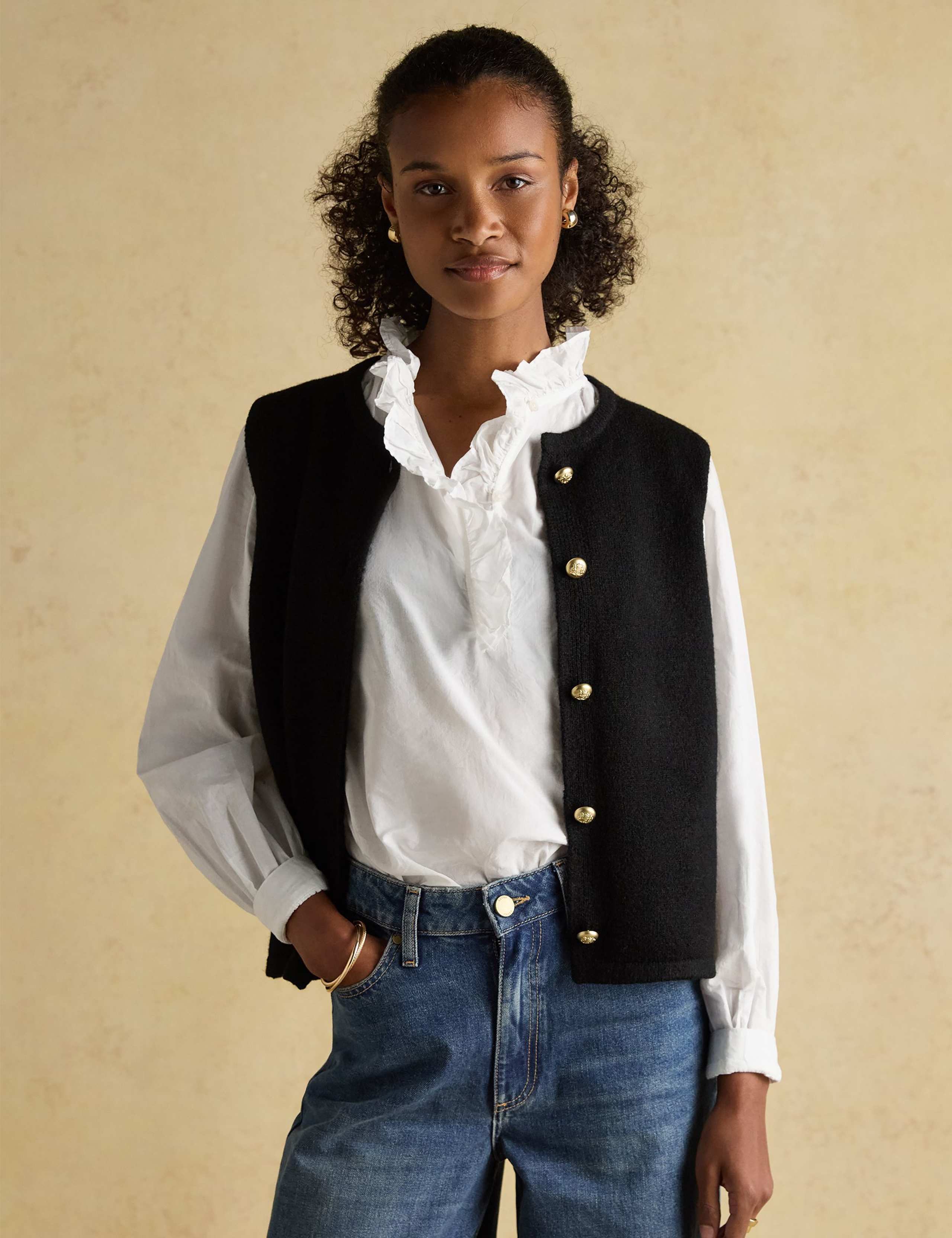 Textured Button Detail Knitted Vest 3 of 8