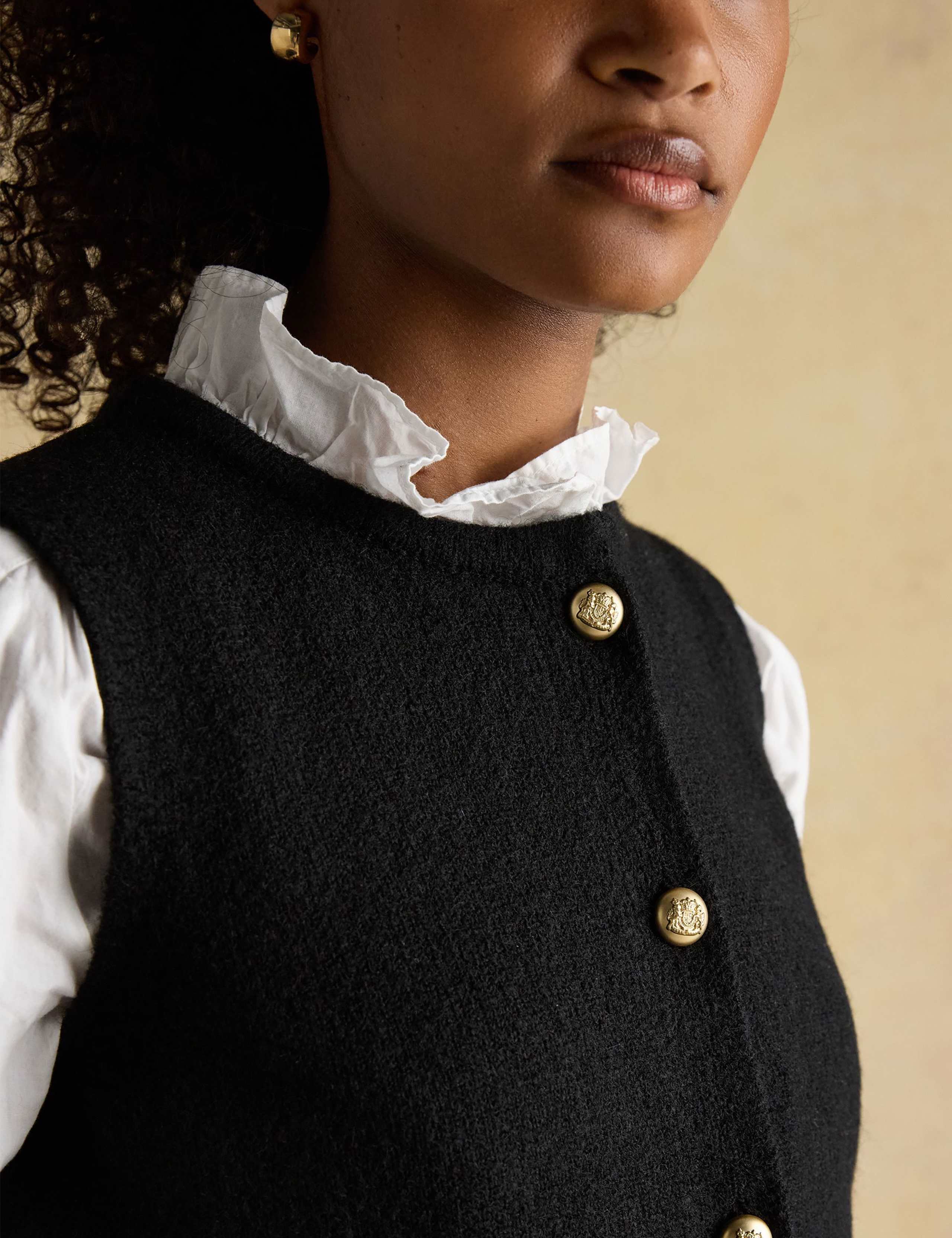 Textured Button Detail Knitted Vest 8 of 8