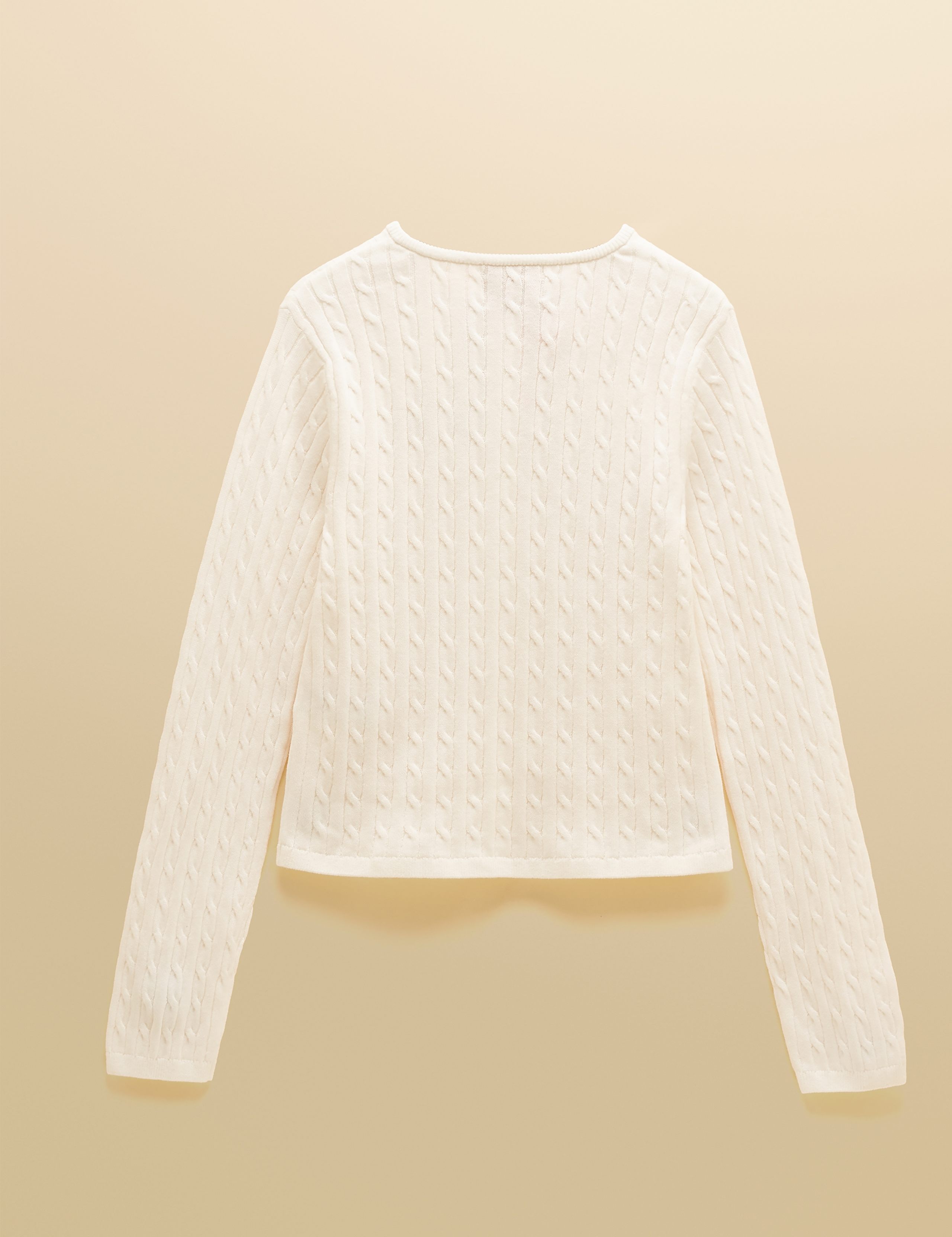 Pure Cotton Cable Knit Crew Neck Cardigan 5 of 11