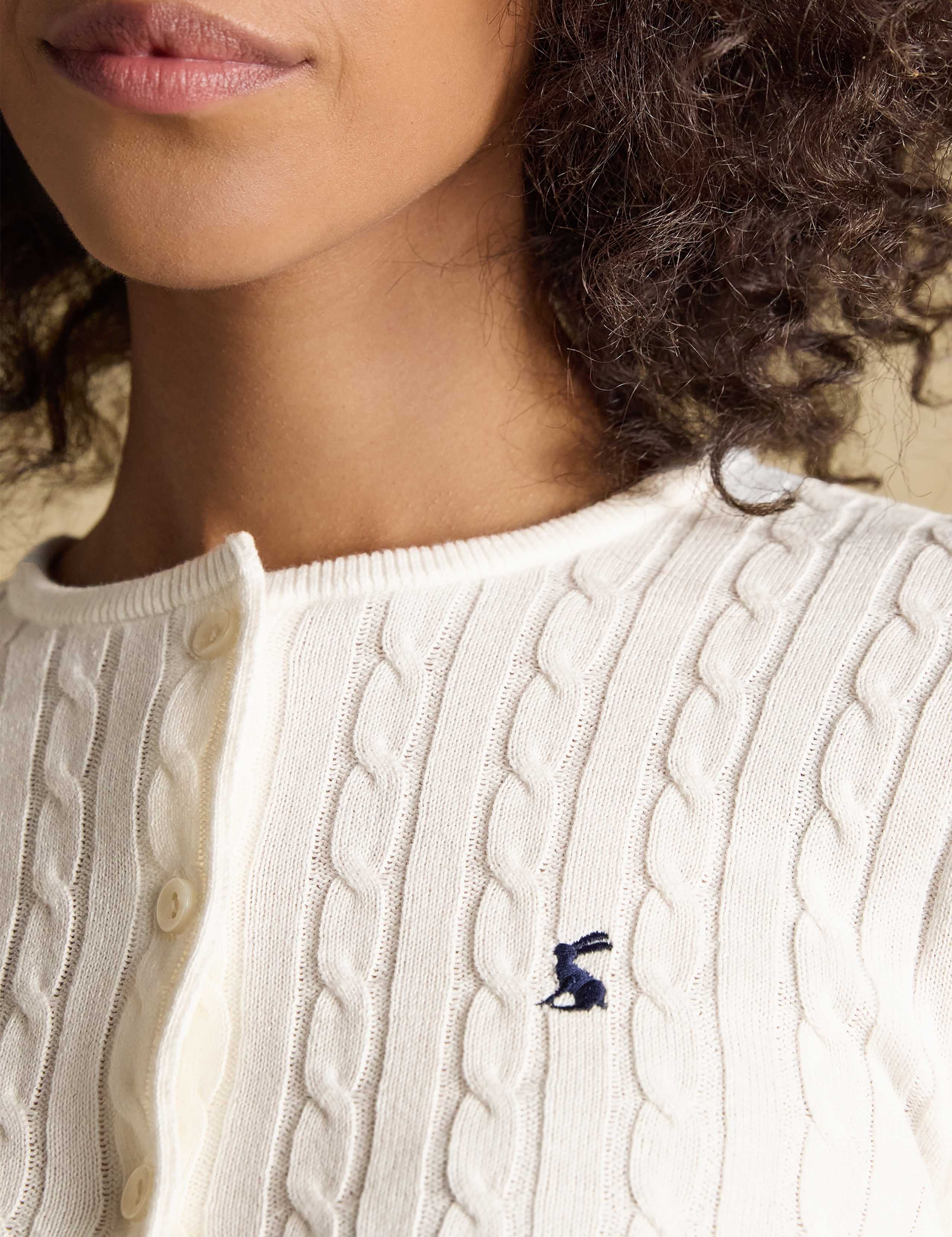 Pure Cotton Cable Knit Crew Neck Cardigan 9 of 11