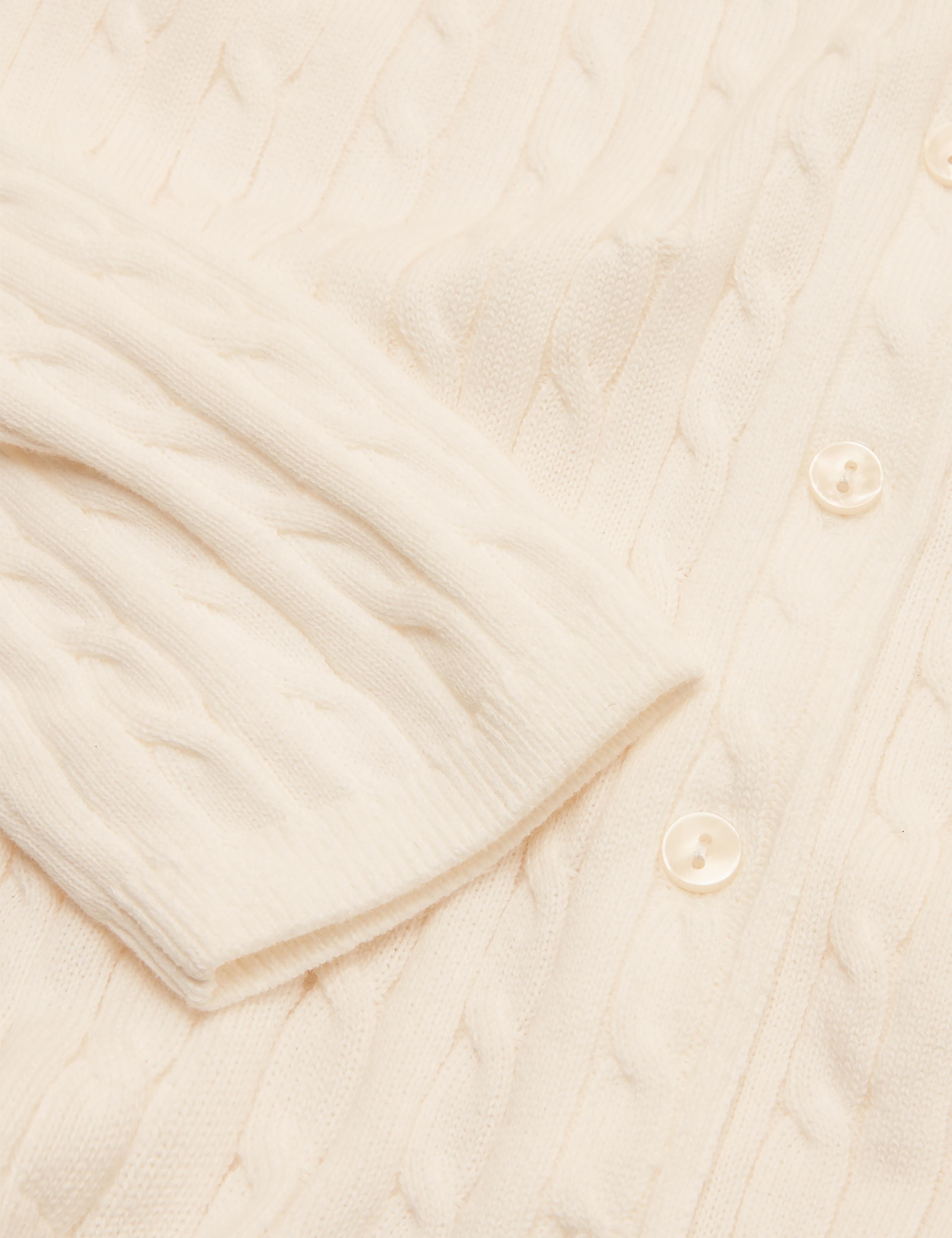 Pure Cotton Cable Knit Crew Neck Cardigan 10 of 11