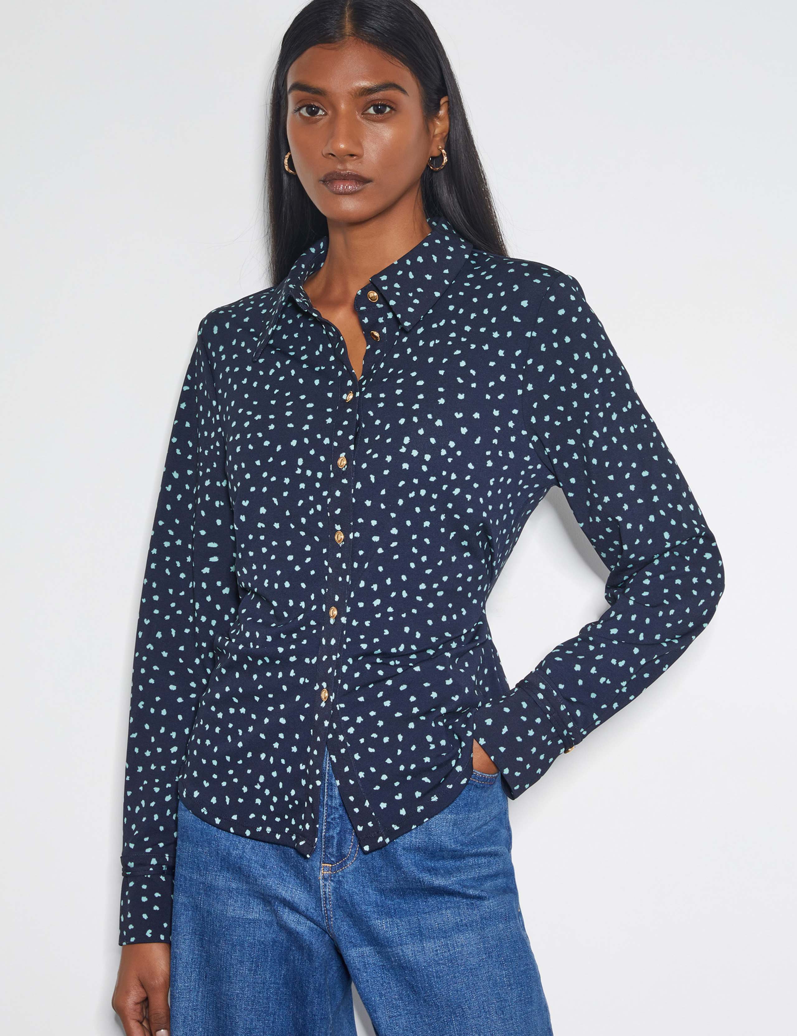 Jersey Printed Button Through Shirt 4 of 4