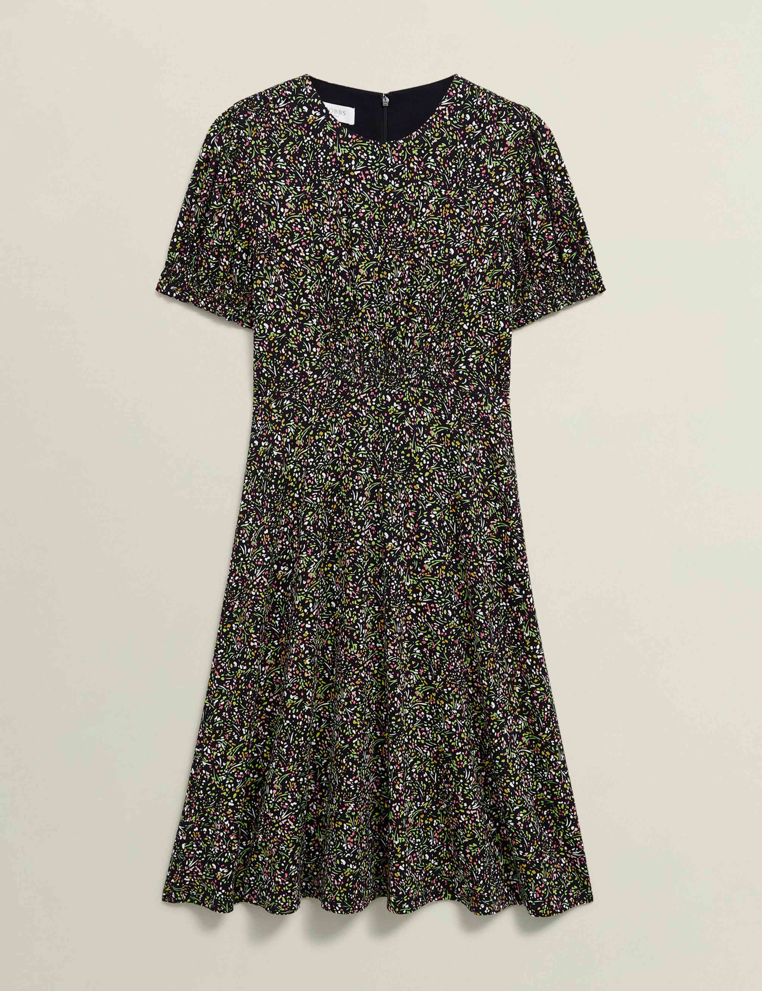 Jersey Ditsy Floral Knee Length Skater Dress 2 of 7