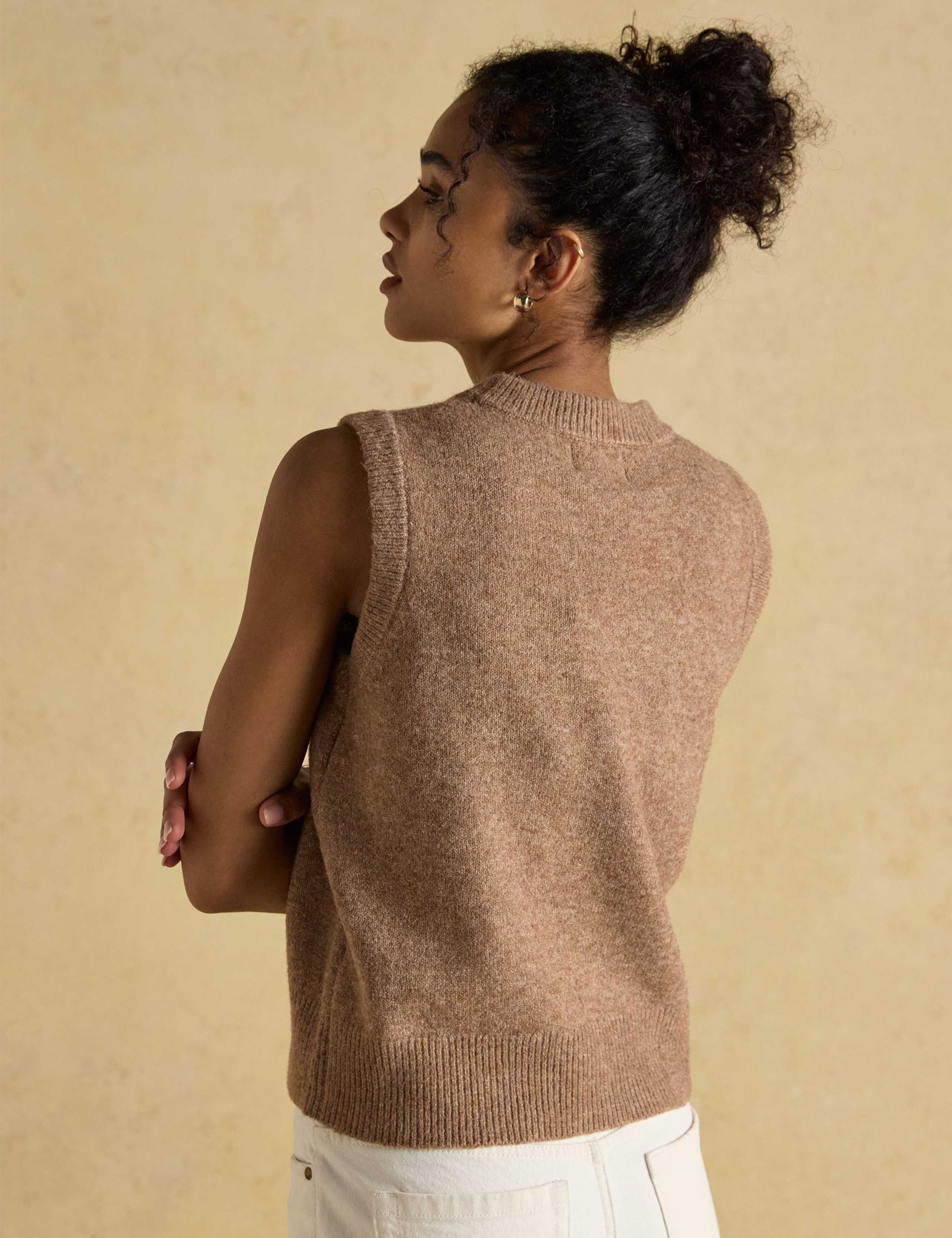 Textured Crew Neck Knitted Vest 6 of 7